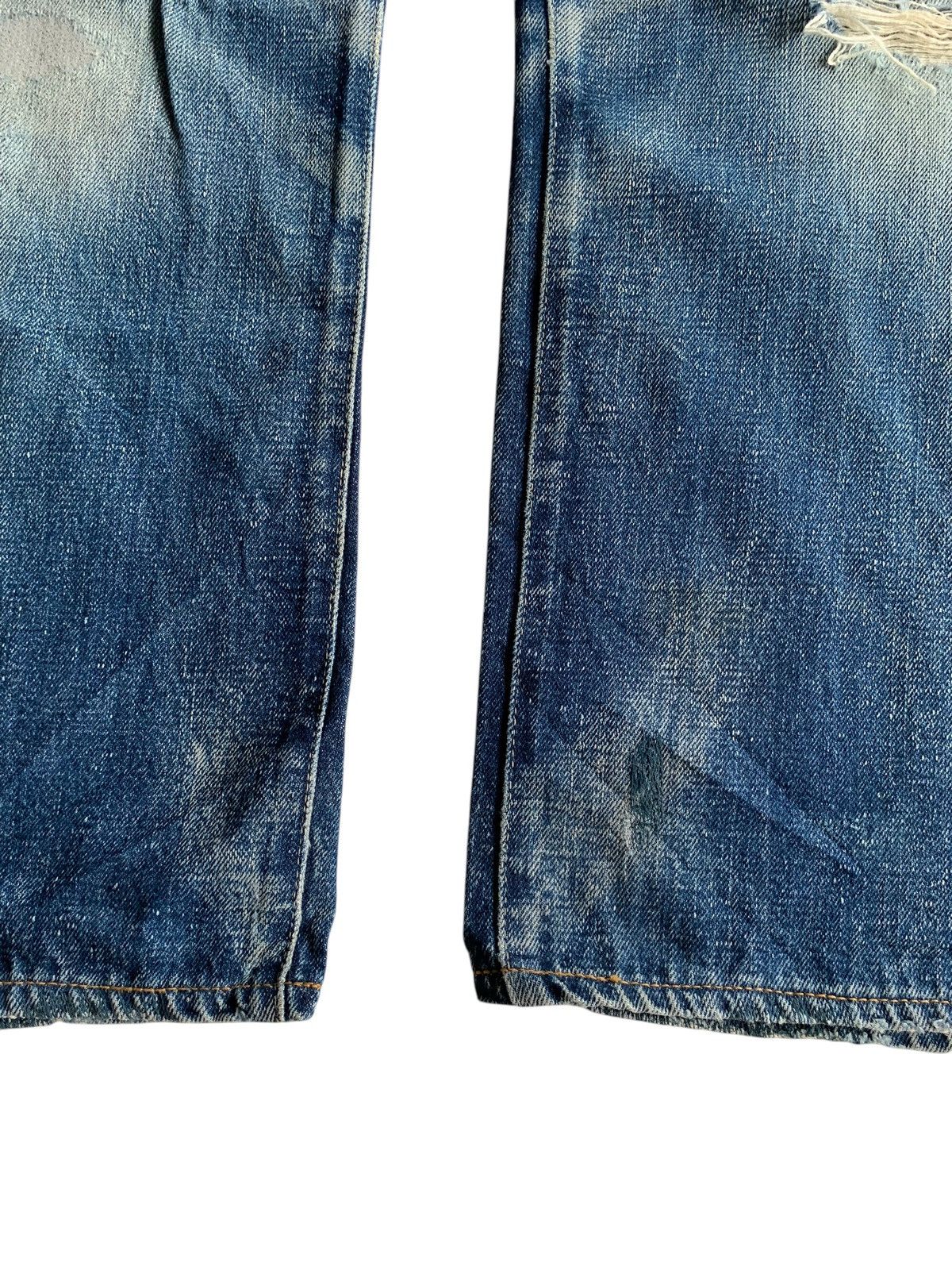 Vintage Vintage 45Rpm Selvedge Button Fly Rusty Distressed Denim Size US 27 - 18 Thumbnail
