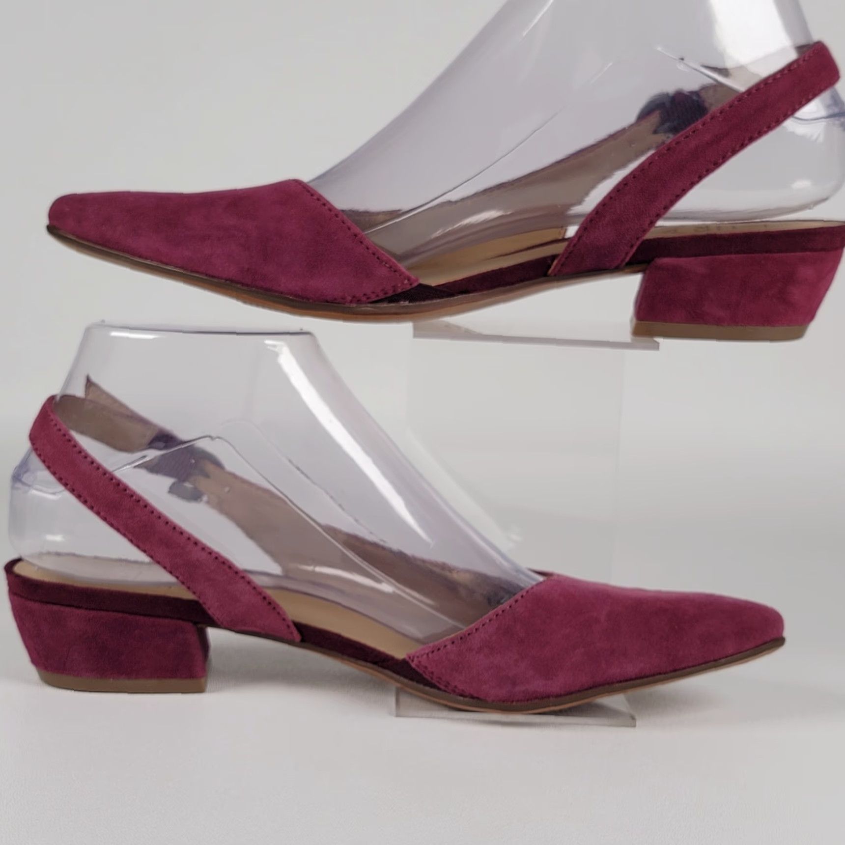 Naturalizer Naturalizer Banks Wild Rose Pink Suede Slingback Strap Flats Women’s Flat Buckle Closure Pink Suede Flats Size US 7 / IT 37 - 4 Thumbnail