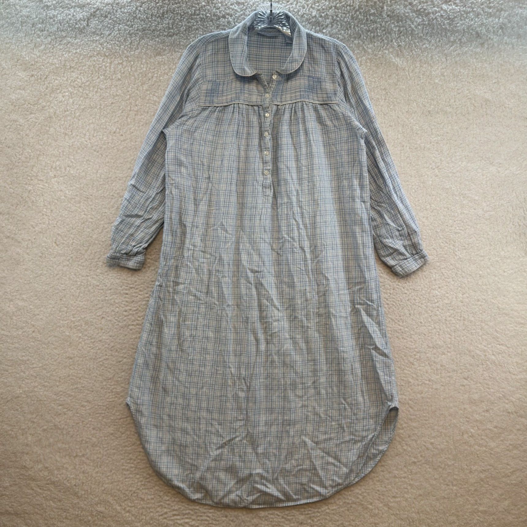 Vintage VINTAGE Nightgown Sleep Dress M Blue Plaid Country Prairie Grandma Cottagecore Erika Taylor Cotton Sleepwear Women’s/Men’s? Size M / US 6-8 / IT 42-44 - 2 Thumbnail