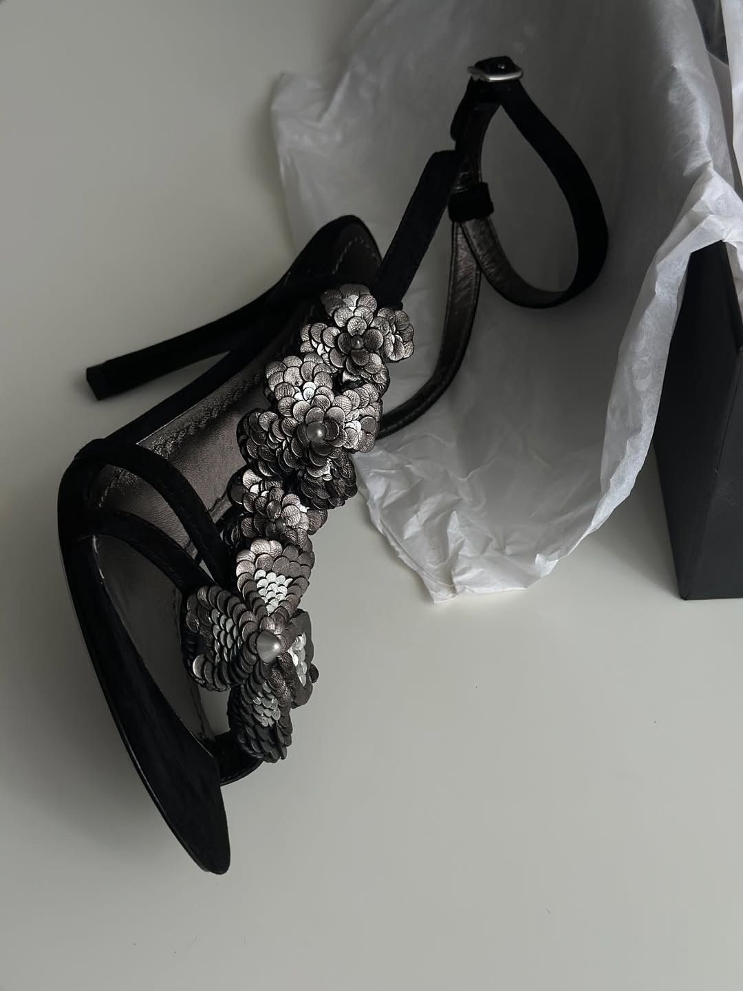 Coach Coach Suede Floral High Heel Sandals Black US 8 Size US 8 / IT 38 - 4 Thumbnail