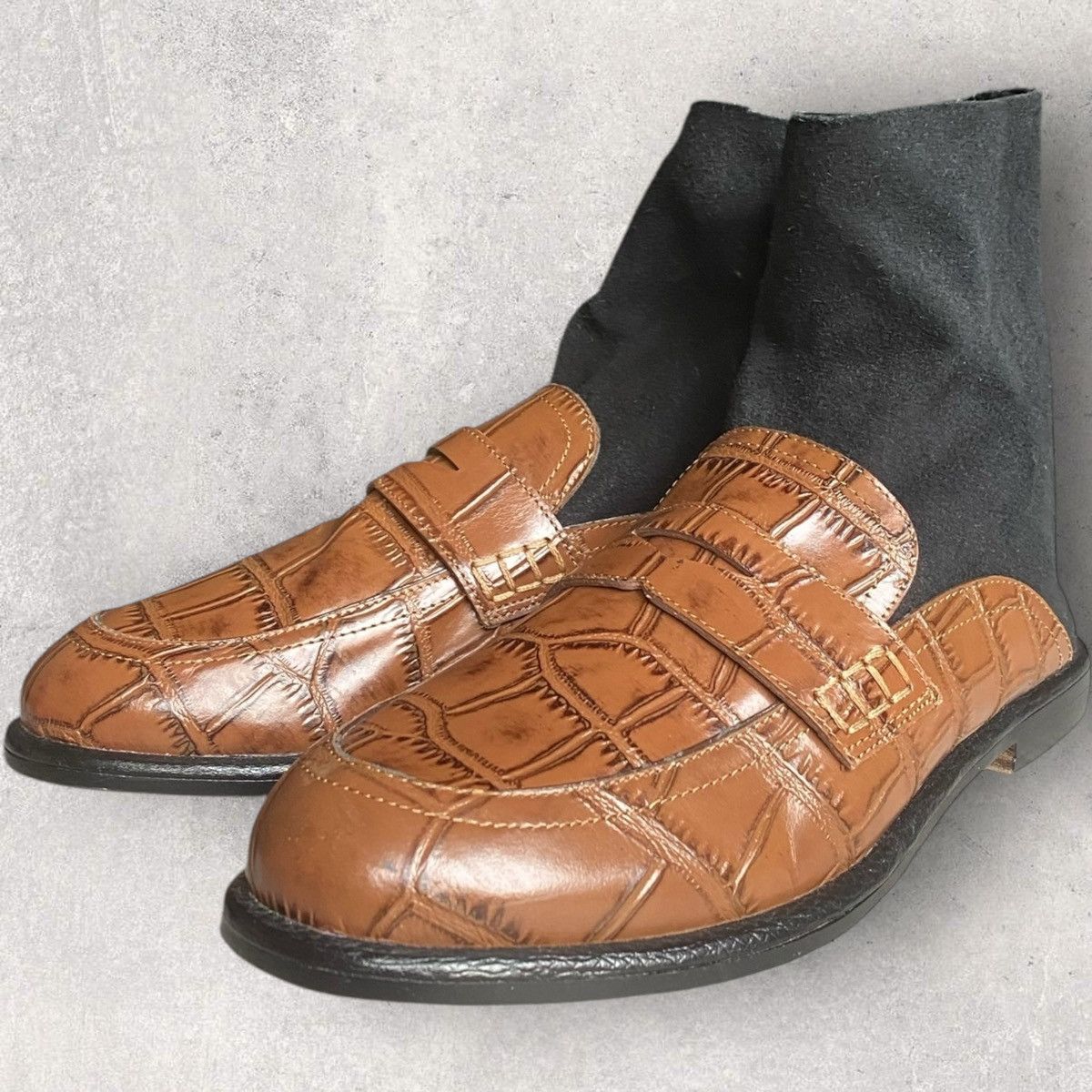 Loewe SS17 Sock Boots Croc Embossed Size US 7 / IT 37 - 3 Thumbnail