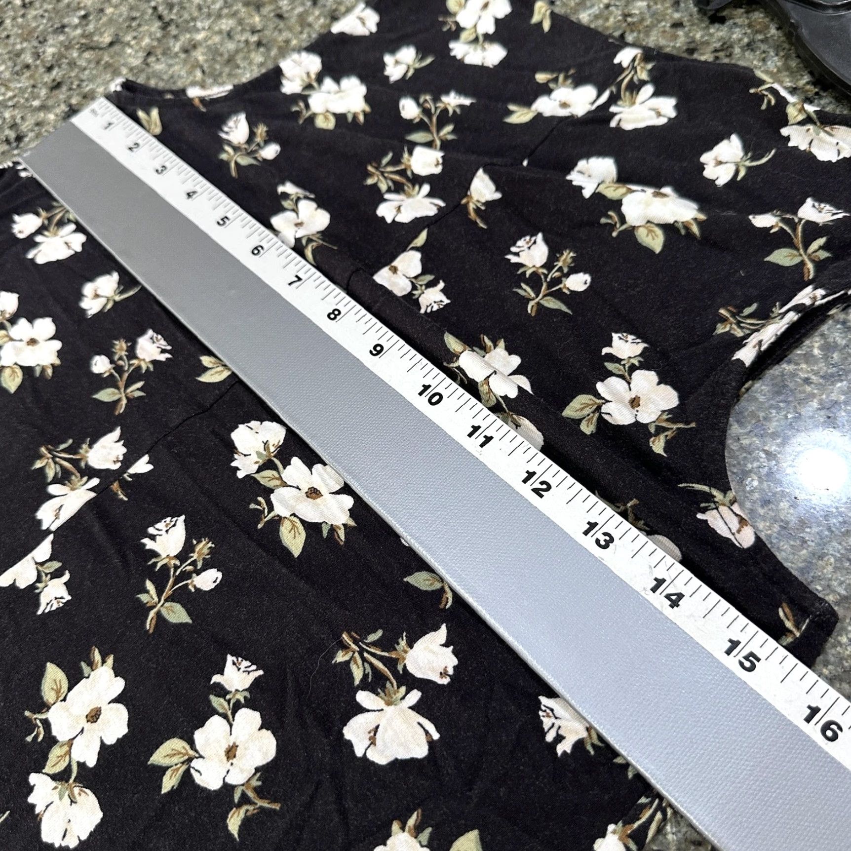 Old Navy VINTAGE Old Navy Dress XS Tall Black Floral Sleeveless Tank A-Line Swing Stretch Dainty Size XS / US 0-2 / IT 36-38 - 5 Thumbnail