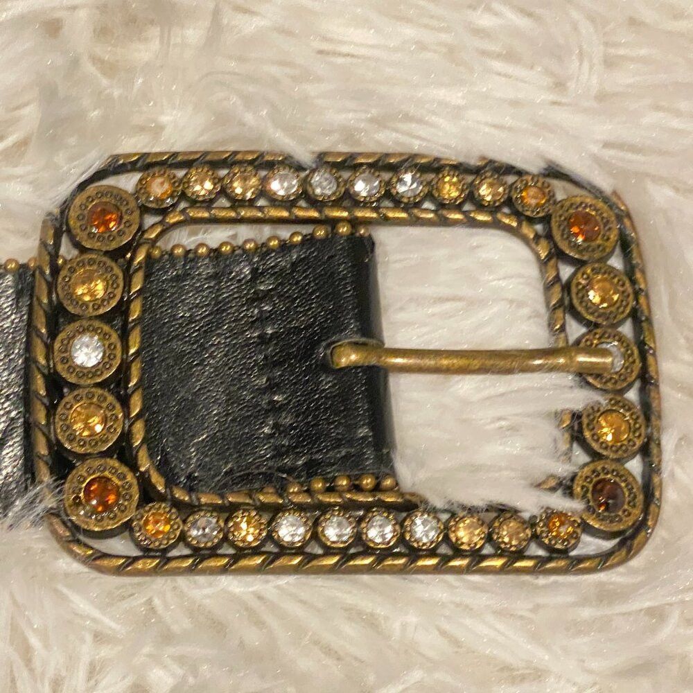 Danier Vintage Danier Leather Genuine Rhinestone Gemstone Belt & B Size ONE SIZE - 1 Thumbnail