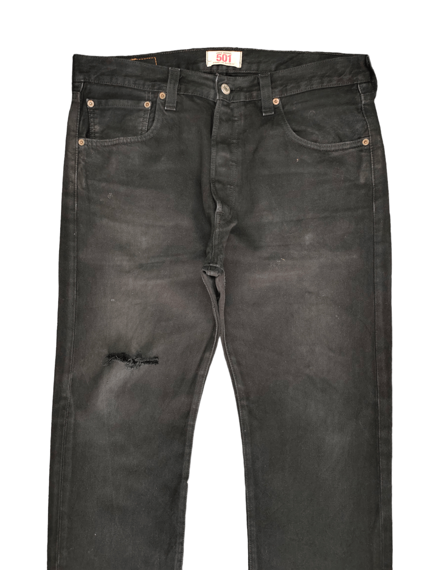 Levi's Vintage Clothing Size 34x31 Vintage Levis 501 Super Black Jeans Distressed Size US 34 / EU 50 - 2 Thumbnail