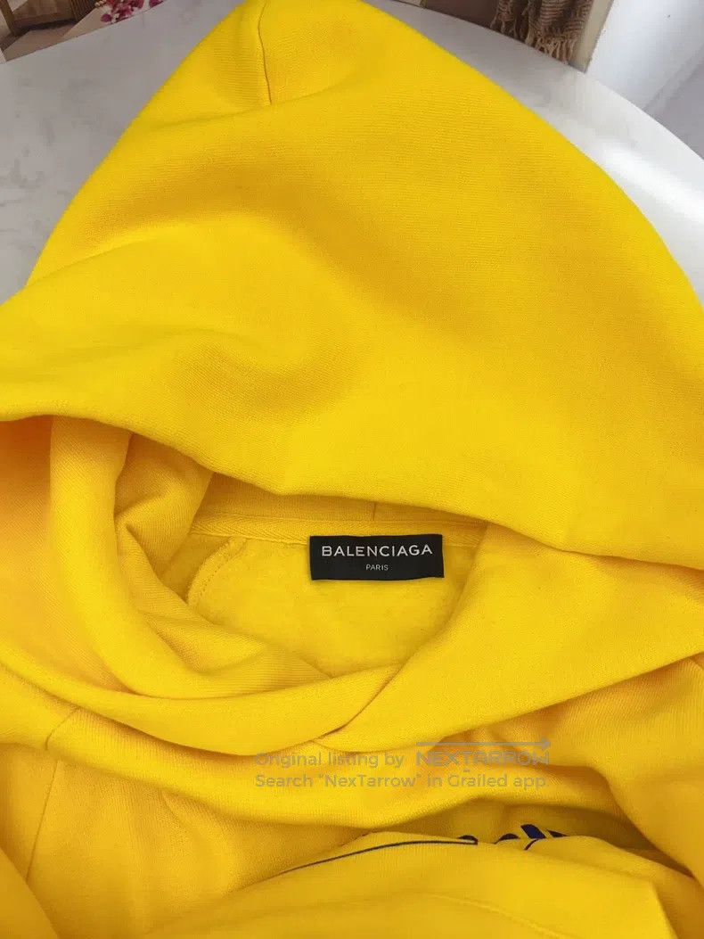 Balenciaga Balenciaga Yellow Hooded Sweatshirt Size US XS / EU 42 / 0 - 5 Thumbnail