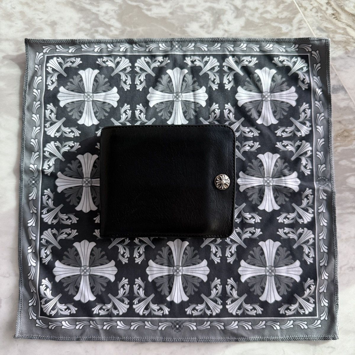 Chrome Hearts 1SNAP Button Leather Wallet