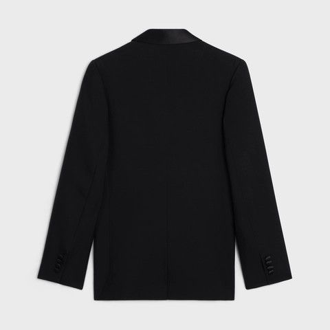 Celine o1bcso1str0824 Jacket In Sequined Grain De Poudre in Black Size M / US 6-8 / IT 42-44 - 2 Thumbnail