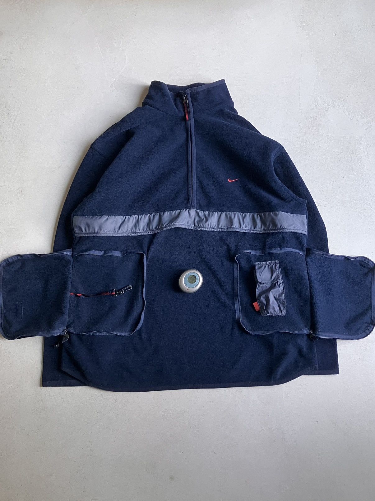 Nike Vintage 2000s Nike 3D Pocket Utility MP3 Zip Fleece Jacket Size US XL / EU 56 / 4 - 1 Thumbnail