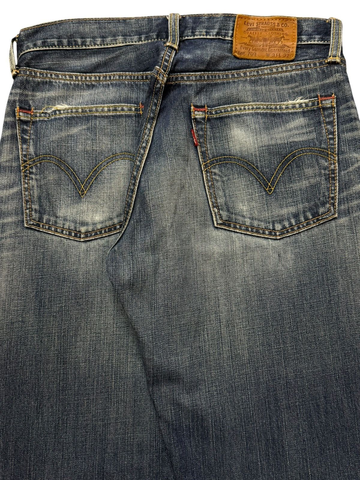 Levi's Vintage Y2K Levis 703 Faded Whiskers Distressed Wide Leg Size US 31 - 5 Thumbnail