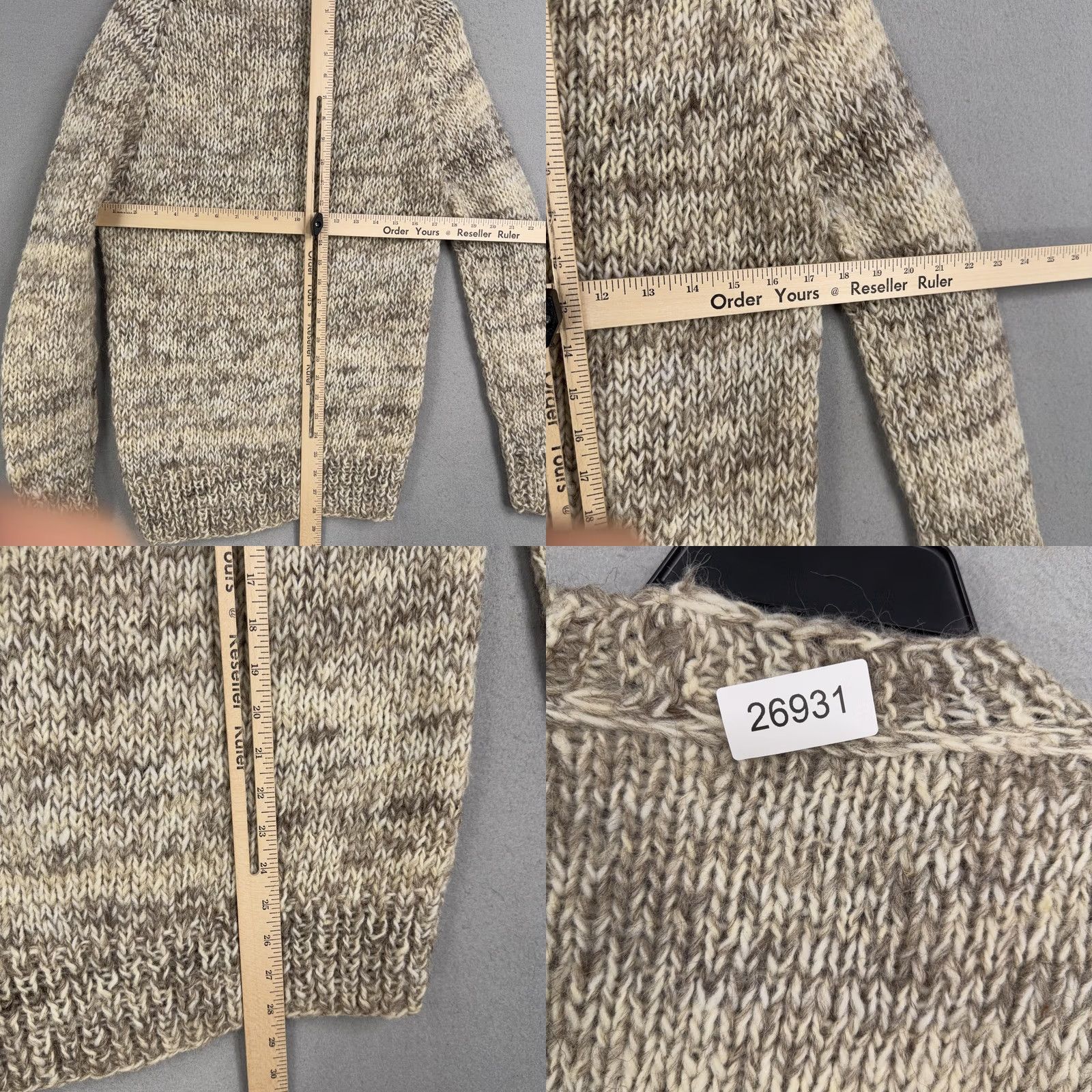 Vintage VINTAGE Handmade Sweater Womens Small Beige Leaf Fair Isle Cable Knit Pullover Size S / US 4 / IT 40 - 8 Thumbnail