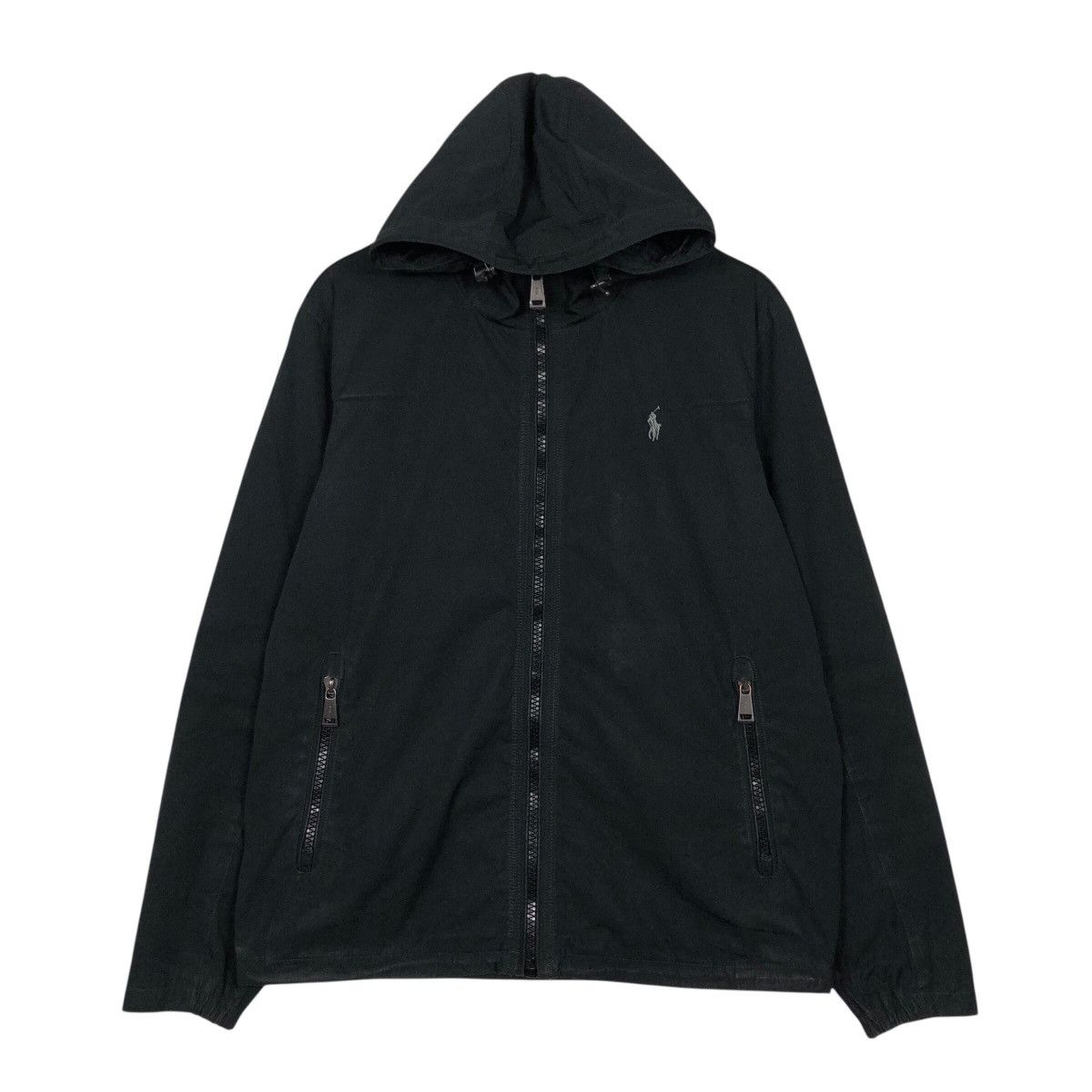 Polo Ralph Lauren 📌Rich Black Vintage Biker Jacket Zipper Polo Ralph Lauren Size US S / EU 44-46 / 1 - 2 Thumbnail