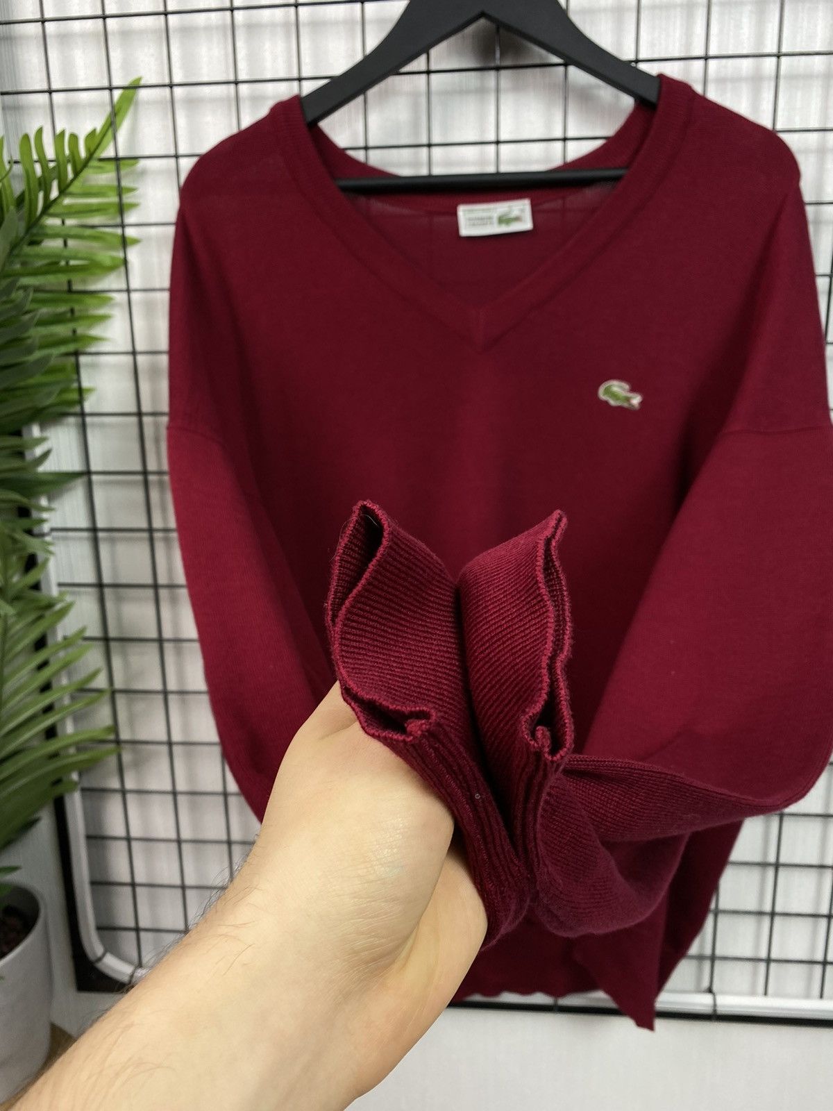 Lacoste × Vintage VINTAGE LACOSTE RED V-NECK SWEATER CHEMISE SIZE 6 MEN XL Size US XL / EU 56 / 4 - 12 Thumbnail