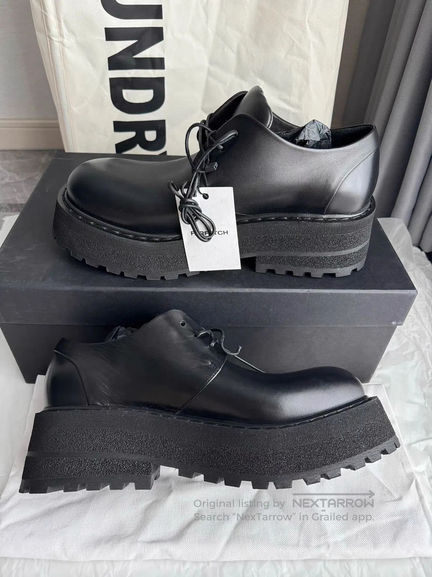 Marsell Black Leather Chunky Sole Lace. Size US 7 / EU 40 - 2 Thumbnail