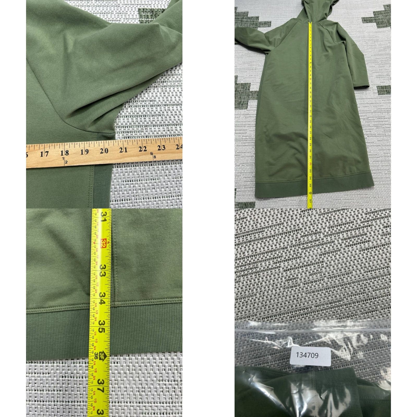 J. Jill J.Jill Dress Womens M Green Cotton Blend Knit Pullover Short Sleeve V-Neck Knee Length A-Line Casual Cotton Blend Dress Womens M Green Size M / US 6-8 / IT 42-44 - 8 Thumbnail