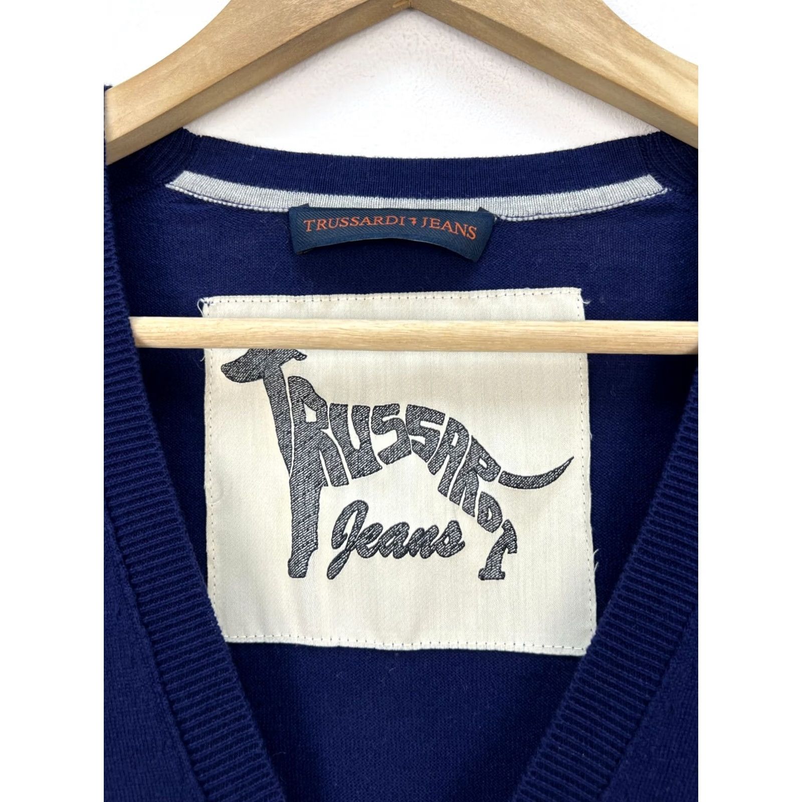 Trussardi Trussardi Jeans Cardigan Sweater Men L Blue Cotton Button V-Neck Shirt Womens Mens? Size US L / EU 52-54 / 3 - 4 Thumbnail