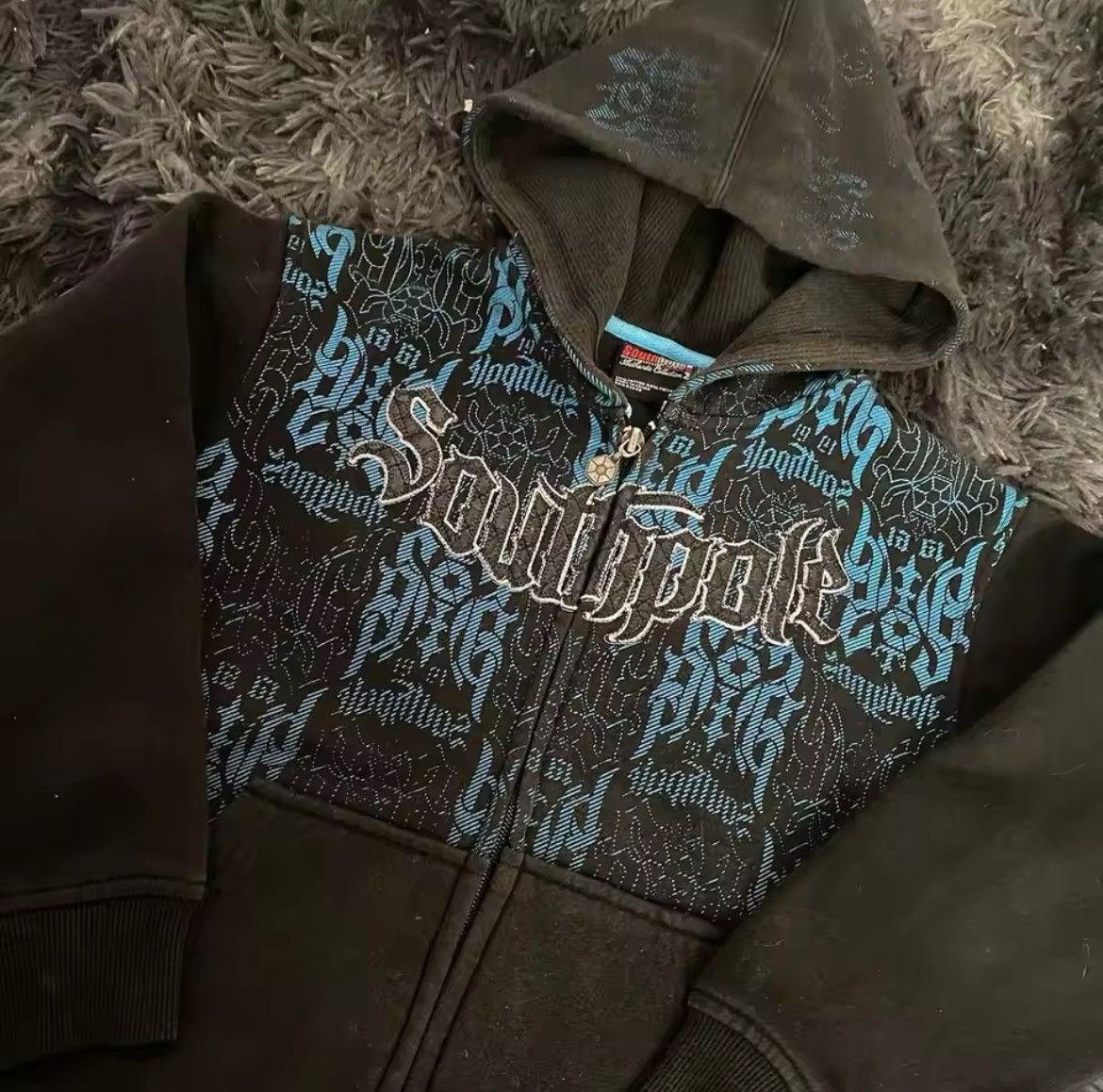 Southpole SouthPole Grey And Blue Zip Up Jacket Size L / US 10 / IT 46 - 2 Thumbnail