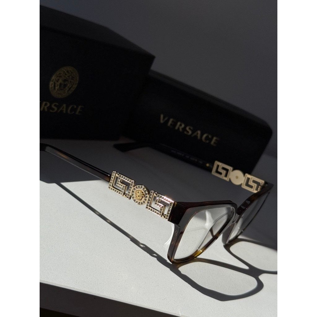 Versace NEW Versace VE3358-B Brown Crystal Strass Oversized Frames Size ONE SIZE - 3 Thumbnail