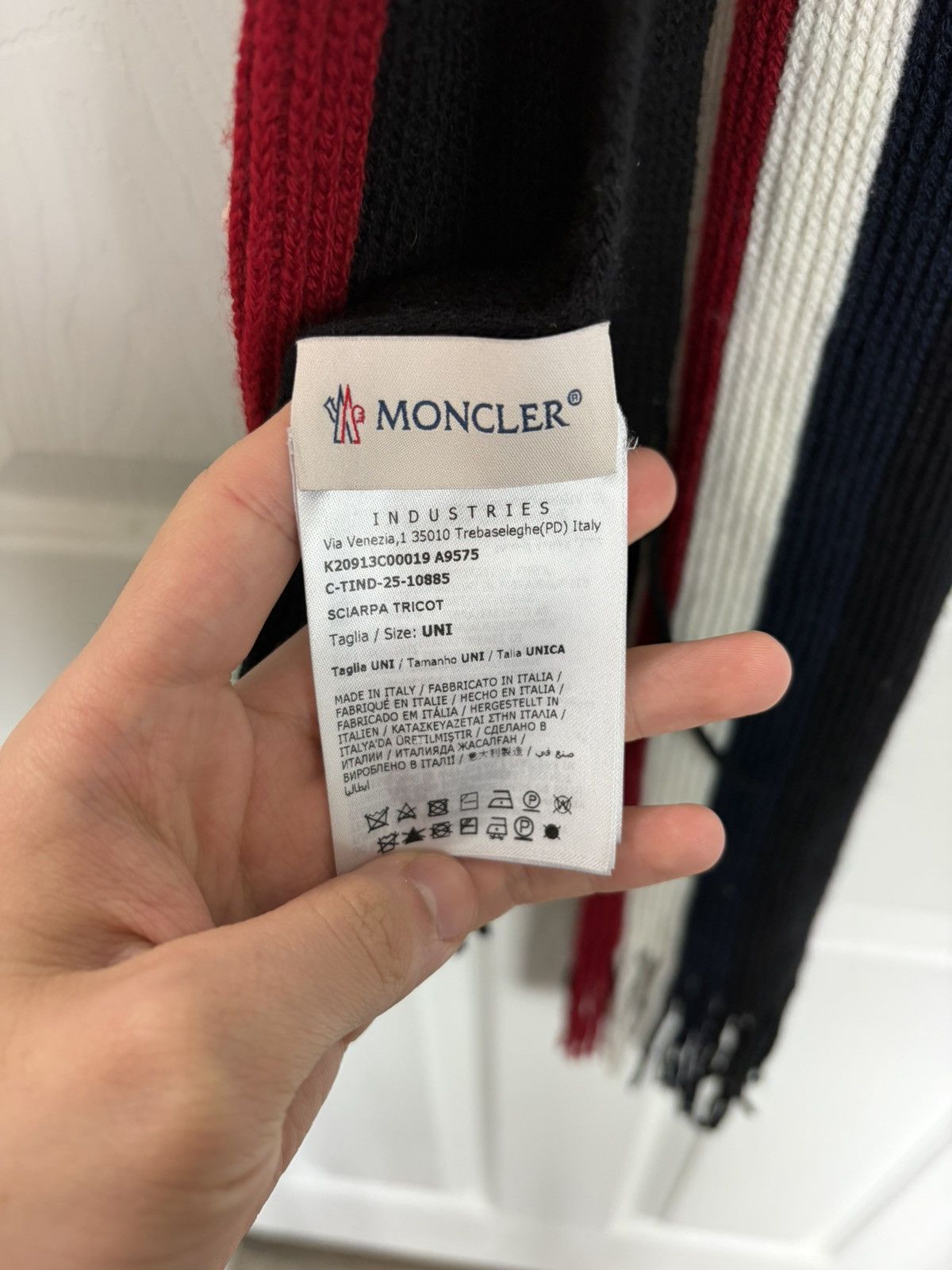 Moncler Moncler Tricolor strip Scarf Size ONE SIZE - 4 Thumbnail