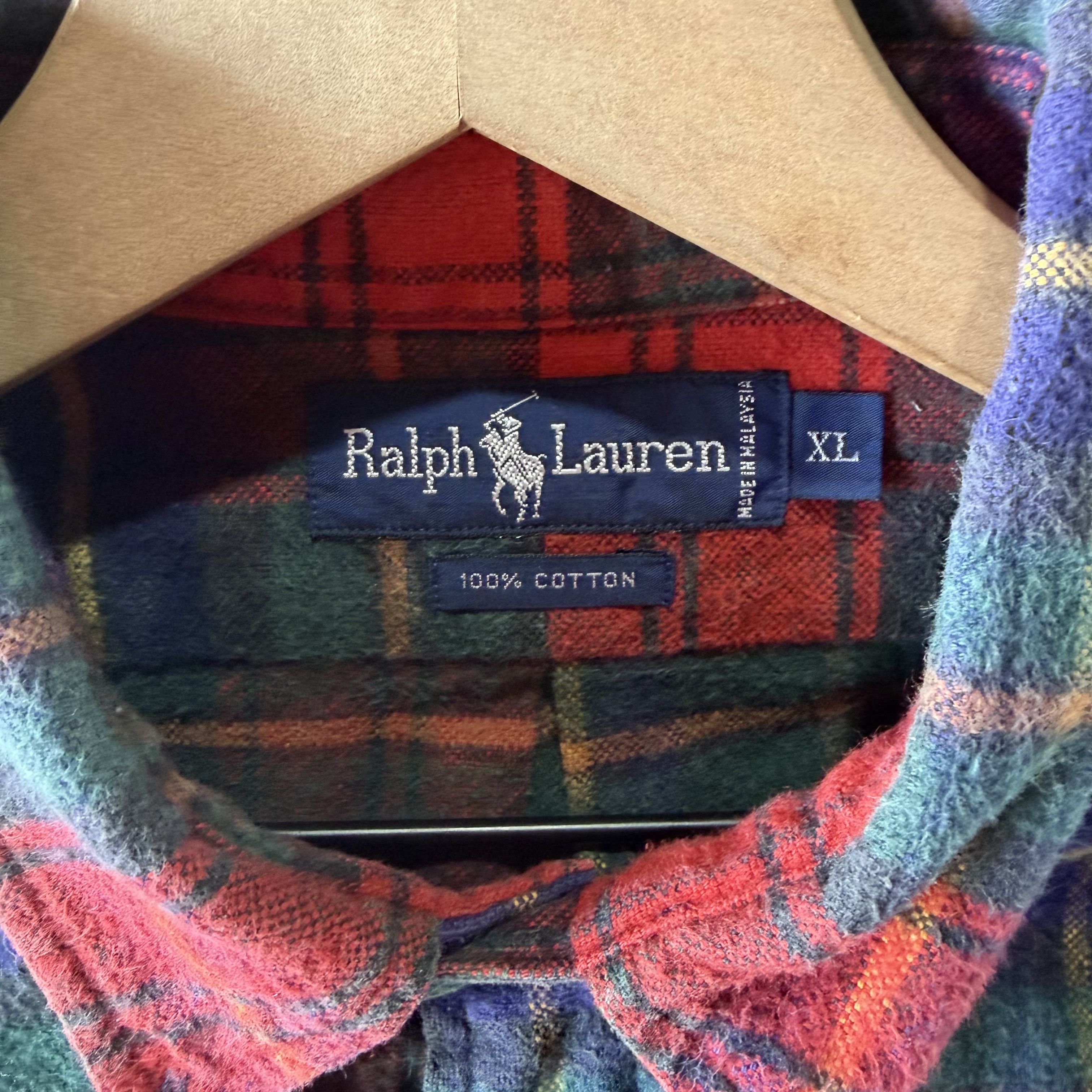 Polo Ralph Lauren Vtg Polo Ralph Lauren Button Down Shirt Tartan Plaid Flannel Size US XL / EU 56 / 4 - 8 Thumbnail