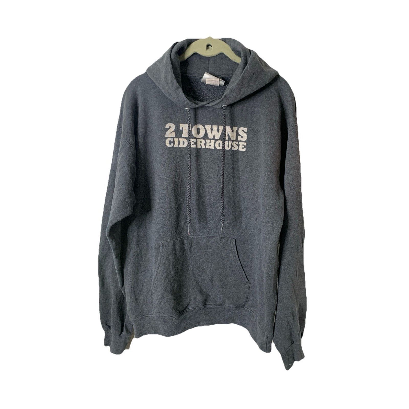 Hanes 2 Towns Ciderhouse Beer Drawstring Hoodie HANES Men's Gray S Size US S / EU 44-46 / 1 - 3 Thumbnail