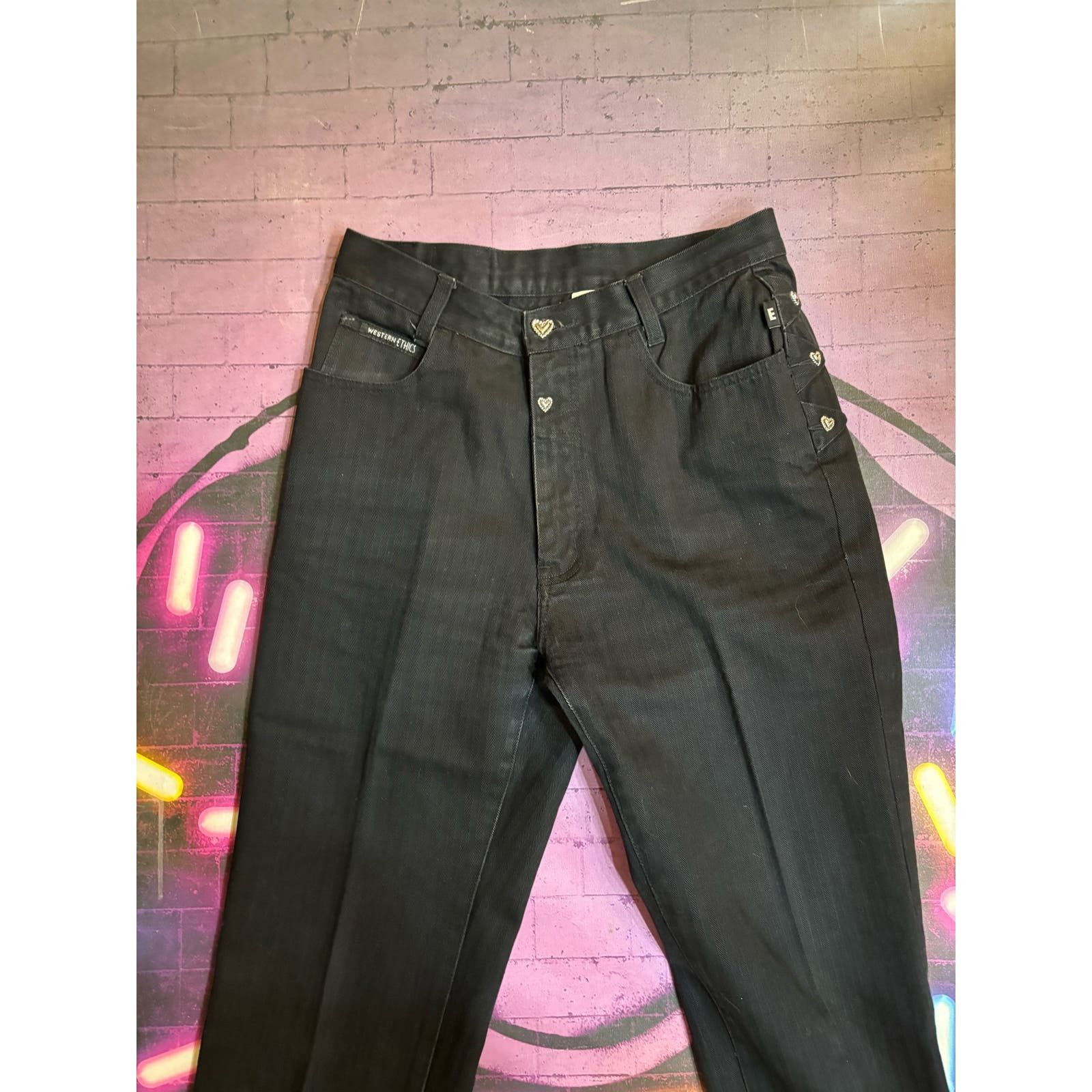 Vintage Western Ethics Heart Shape Denim size 14.5inc