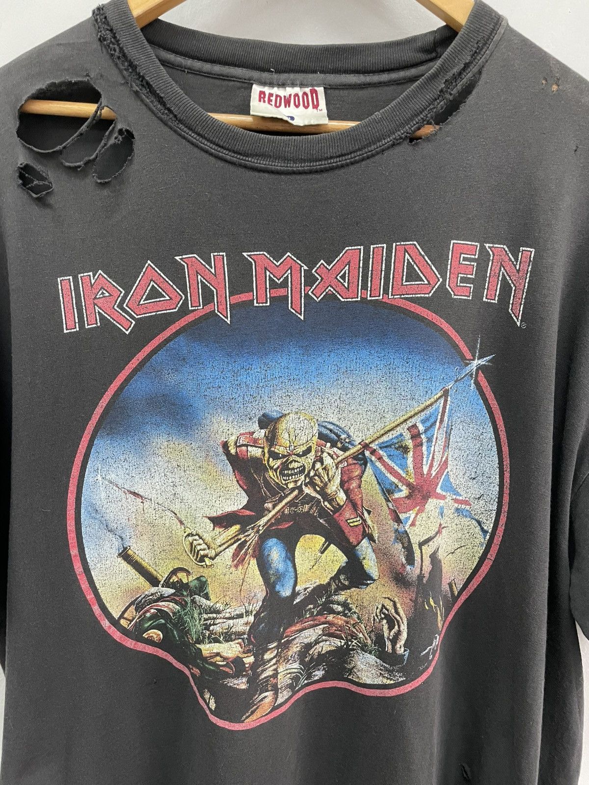 vintage 1990 Iron Maiden BOXY TEE T SHIRT DIRTY thrasher