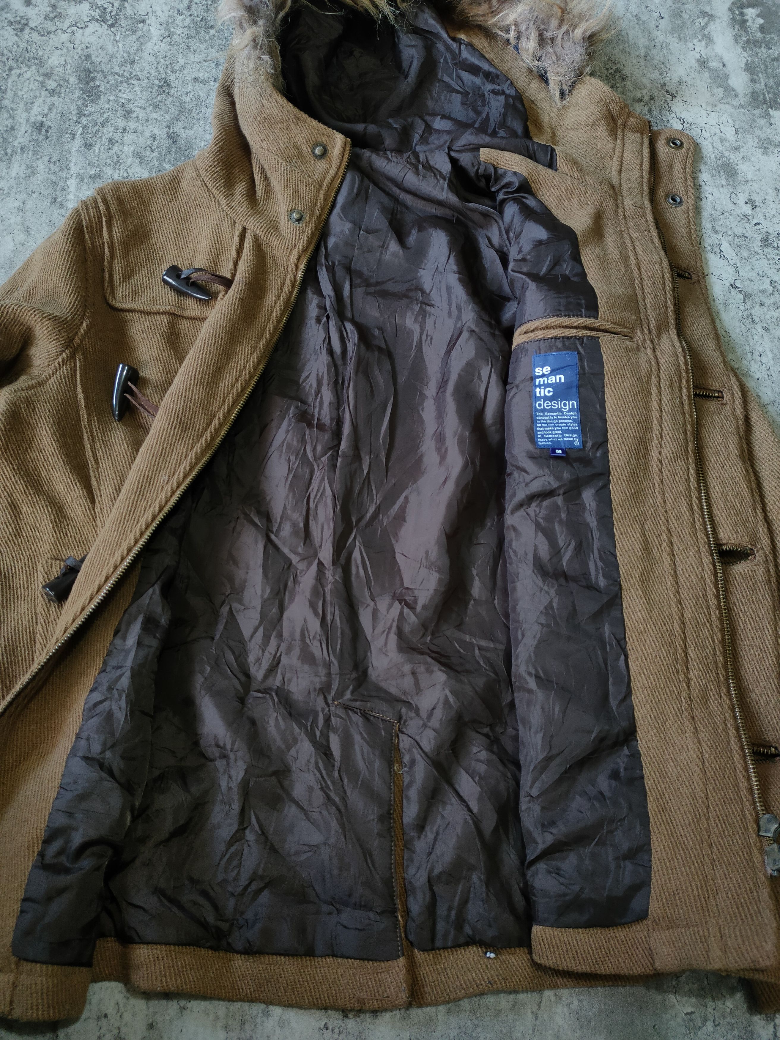 Semantic Design duffle jacket fur hoodie
