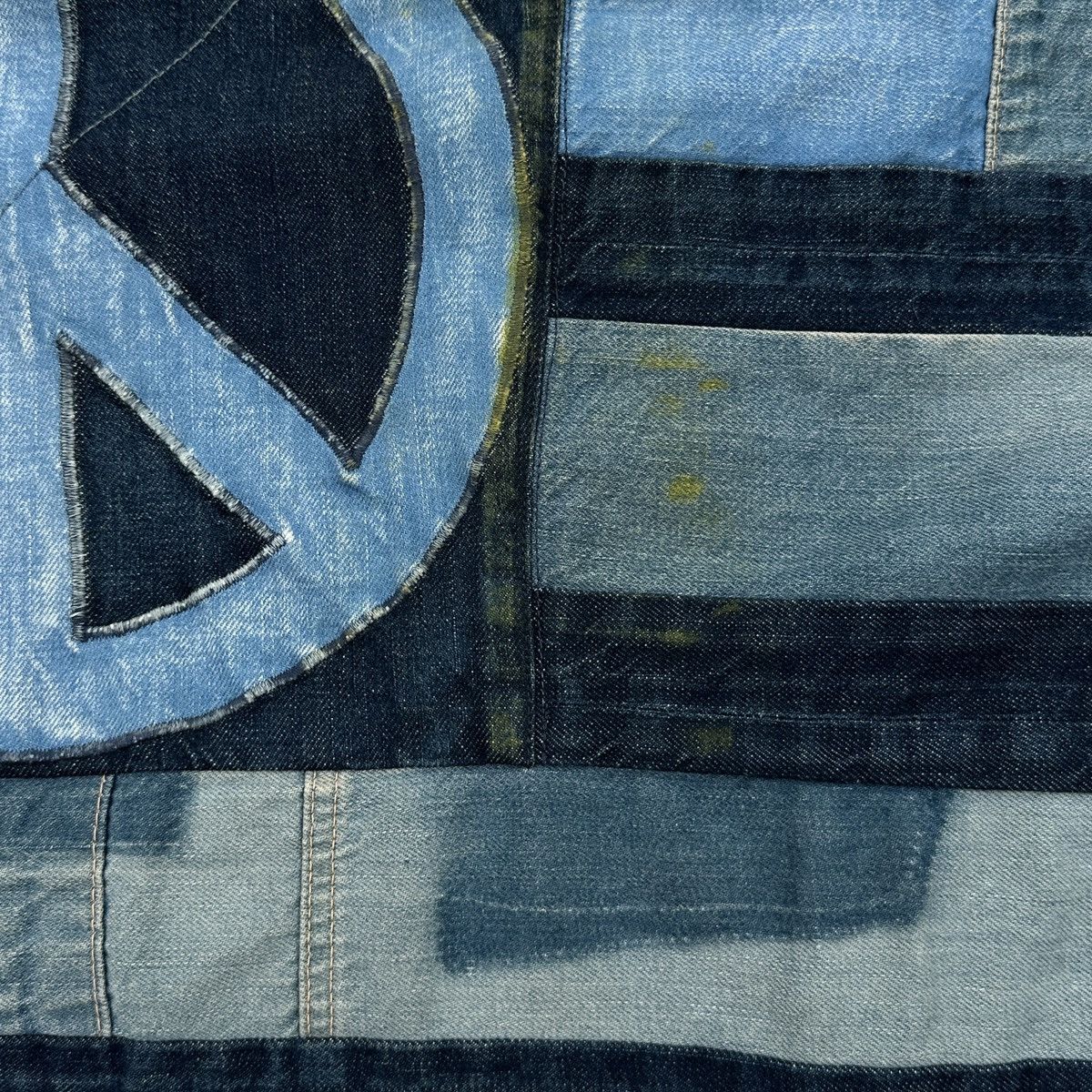 Kapital 2017 Peace Patchwork Stripe American Flag Denim Jean Apron Size ONE SIZE - 4 Thumbnail