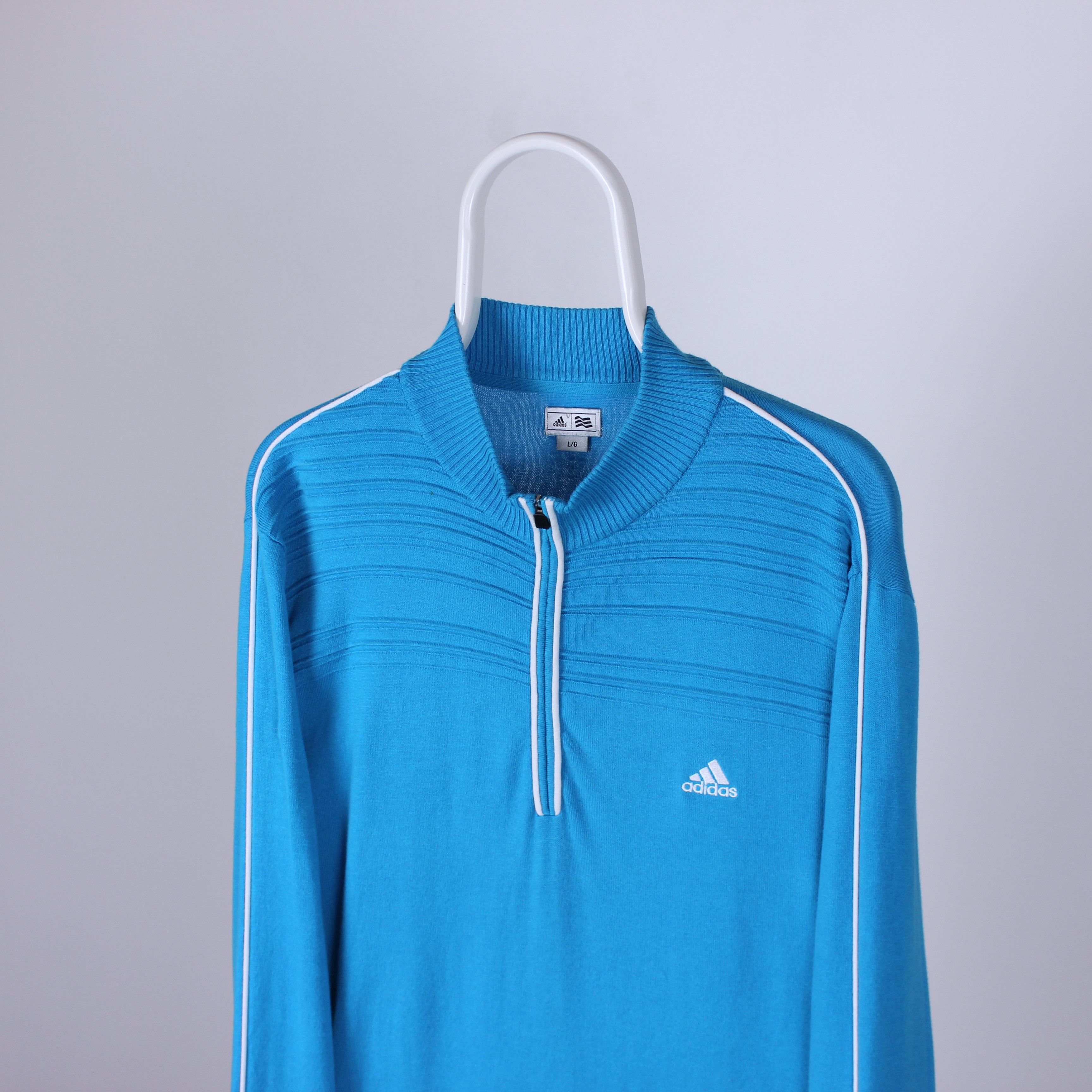 Adidas Adidas golf wool sweater jumper zip blue L Size US L / EU 52-54 / 3 - 2 Thumbnail