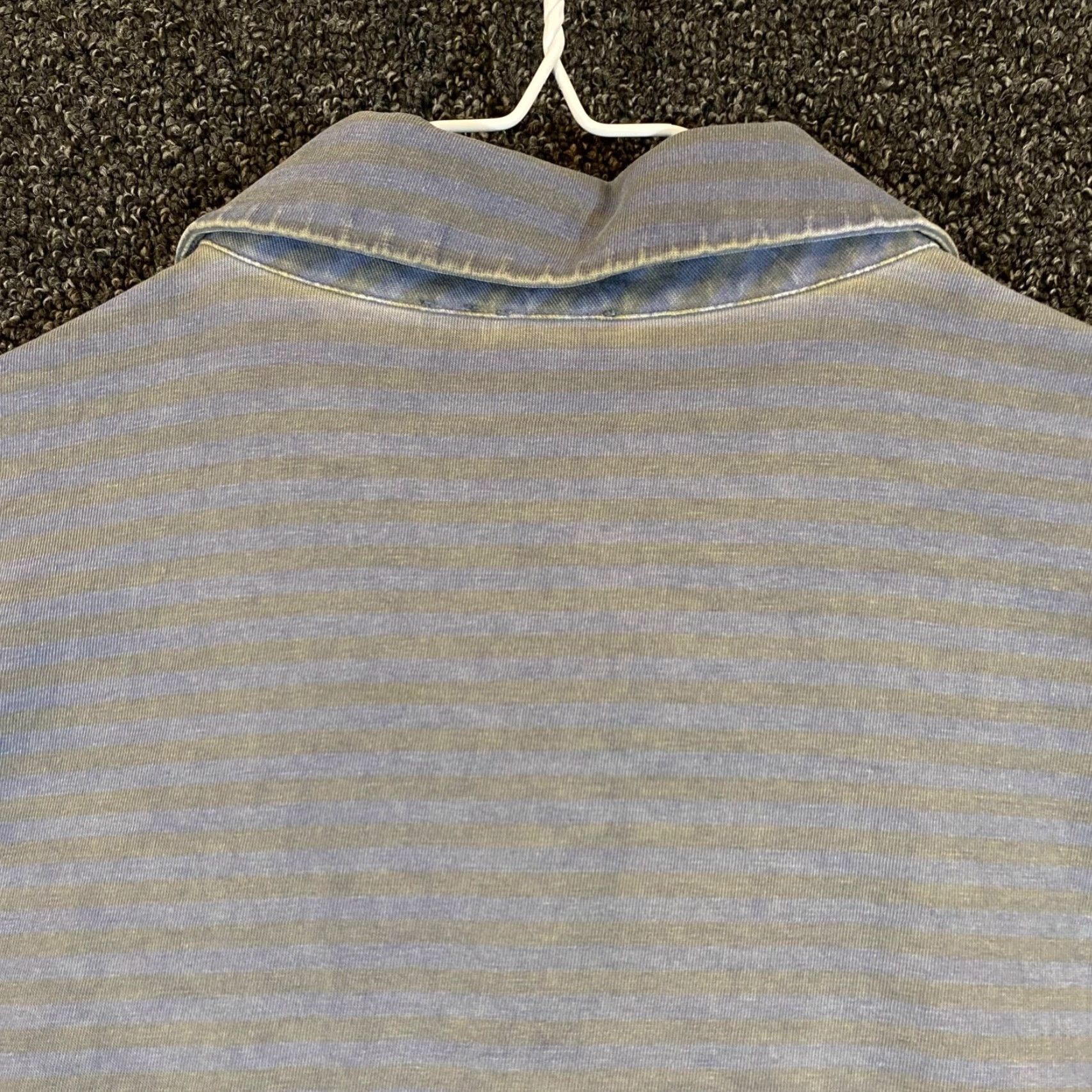 Hugo Boss HUGO BOSS Polo Shirt Mens XL Blue Gray Striped Golf Casual Designer Short Sleeve Size US XL / EU 56 / 4 - 8 Thumbnail