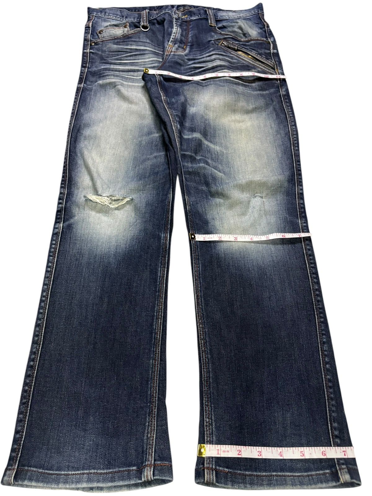 Nicole Club Vintage Nicole Club Whisker Wash Distressed Bootcut Jeans Size US 32 / EU 48 - 14 Thumbnail