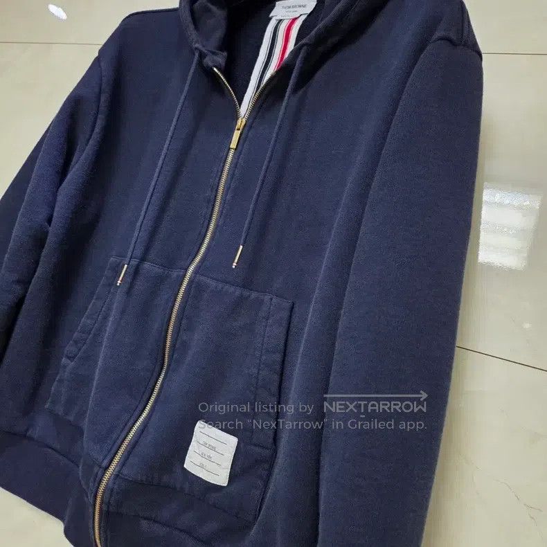 Thom Browne Thom Browne White Three Stripe Hooded Zip-Up Jacket Size US XXL / EU 58 / 5 - 3 Thumbnail
