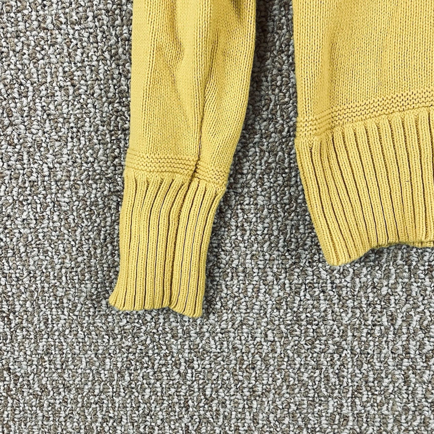 Ralph Lauren Ralph Lauren Sweater Womens M Mustard Ribbed Wrap Shawl Collar Gold Clasp E57 Square Knit Pullover Size M / US 6-8 / IT 42-44 - 5 Thumbnail