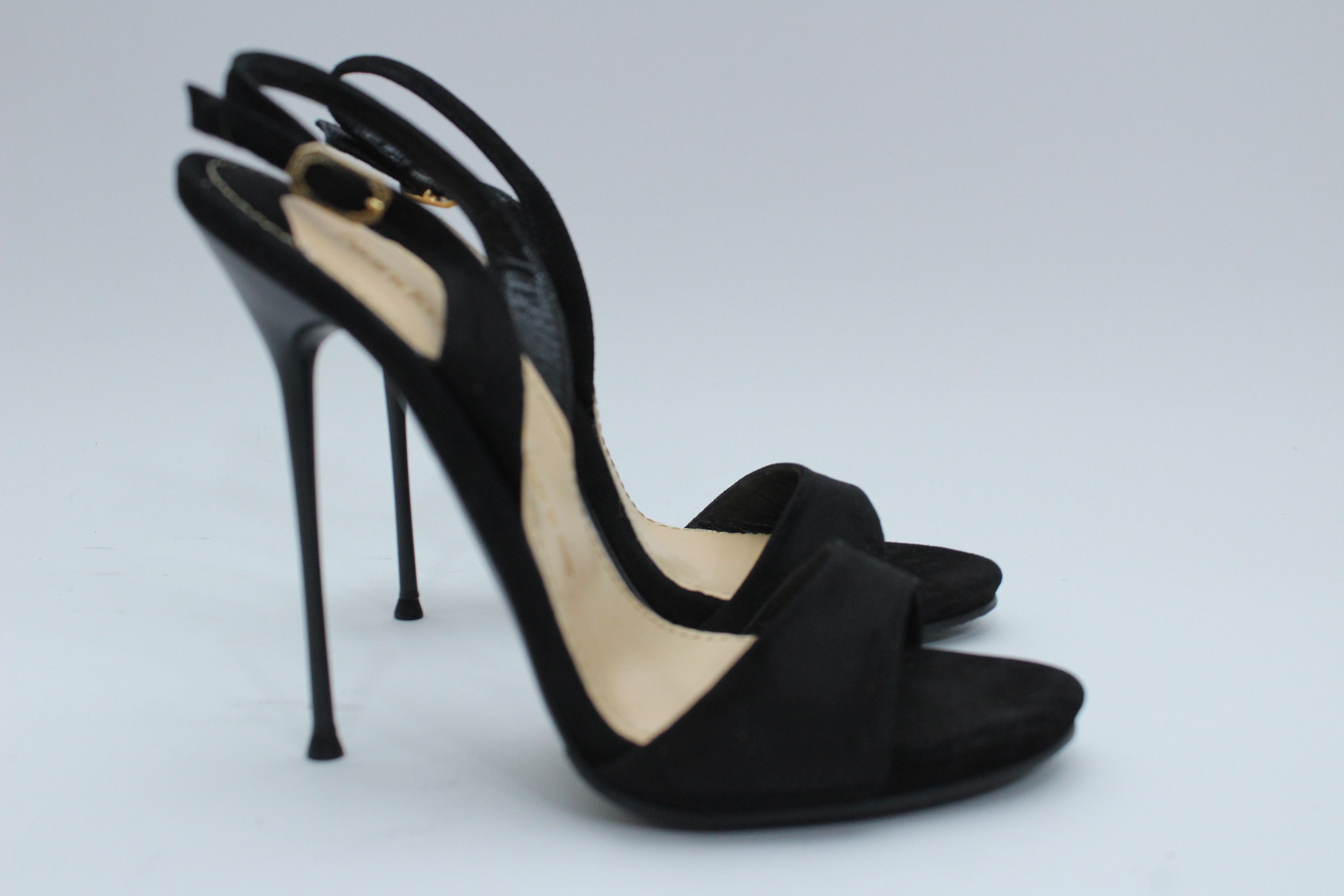 Other Nando Muzi Suede High Heel Sandals Black 37 Size US 7 / IT 37 - 2 Thumbnail