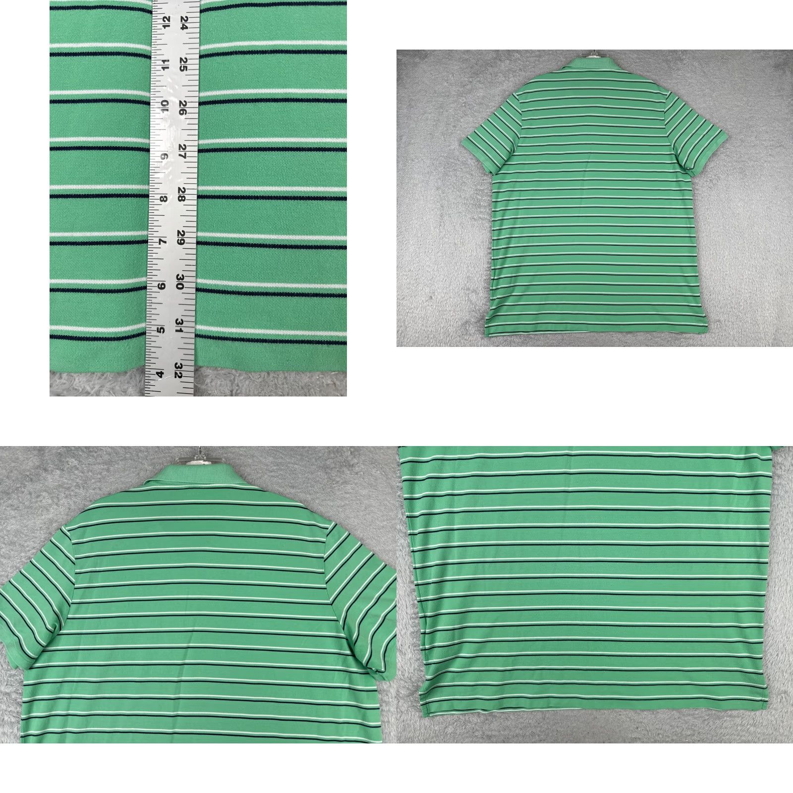 Ralph Lauren VINTAGE Ralph Lauren Polo Shirt Mens XL Green Stripe Cotton Knit Pony Golf Shirt BULL? Size US XL / EU 56 / 4 - 9 Thumbnail