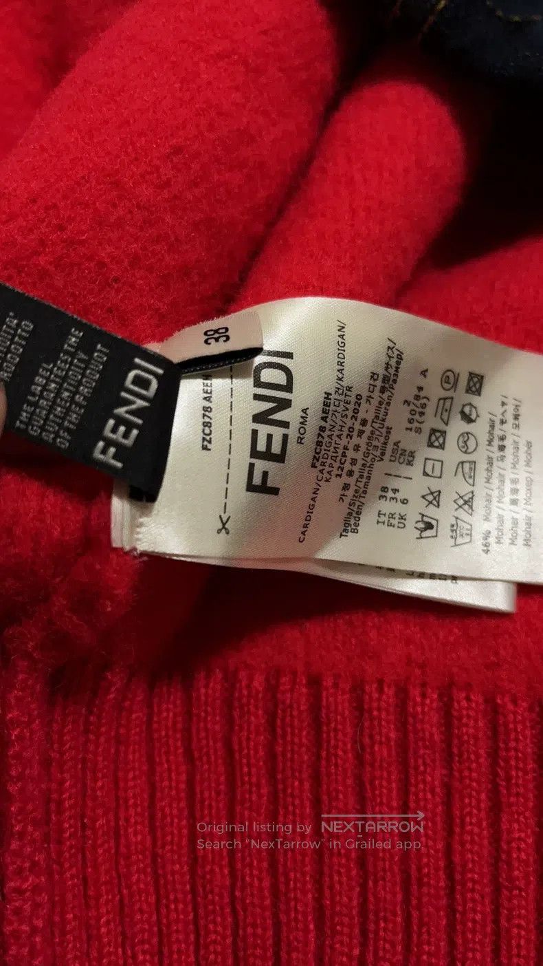 Fendi Fendi Mink Hair V-Neck Embroidered Letter Open Cardigan Sh Size XS / US 0-2 / IT 36-38 - 6 Thumbnail