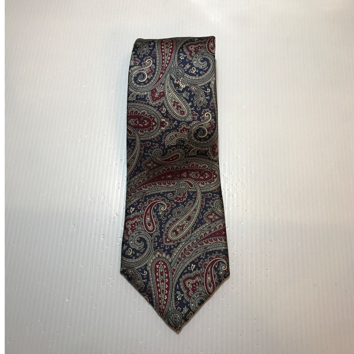 Dillard’s Italian Silk Paisley Classic Wide Necktie in Silver, Men's