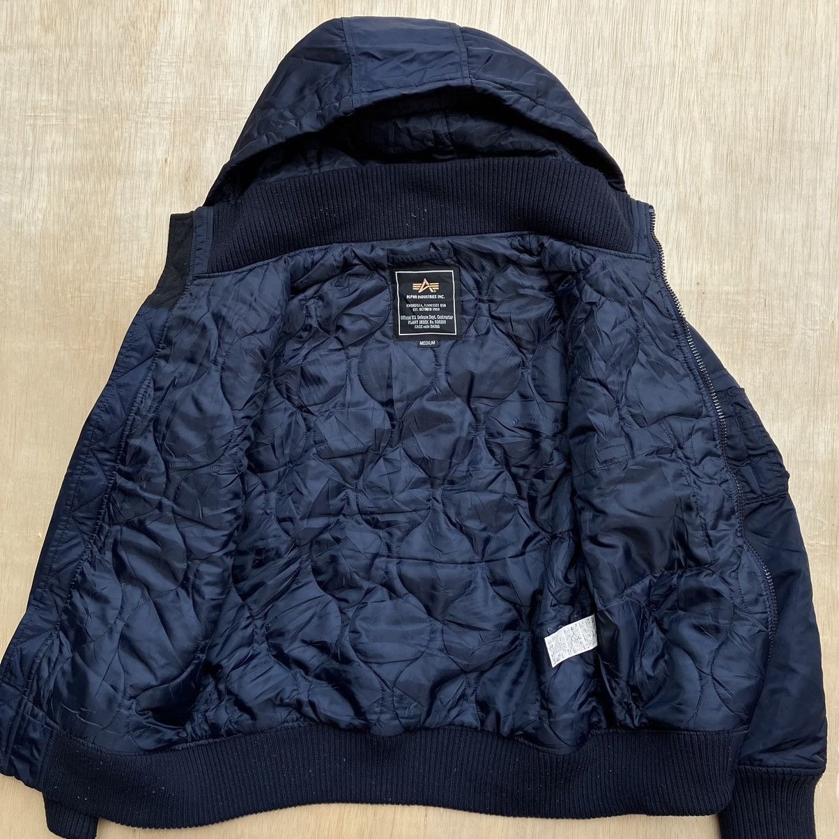 Alpha Industries ALPHA INDUSTRIES HOODED BOMBER JAVKET NAVY Size US M / EU 48-50 / 2 - 8 Thumbnail