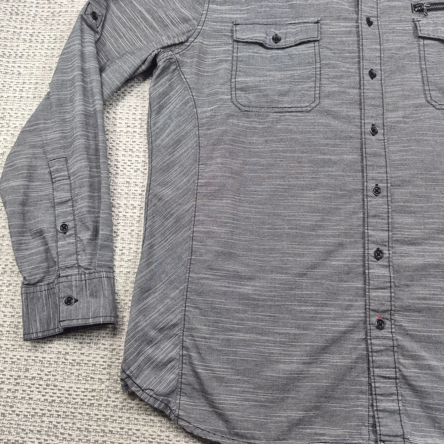 Vintage Rock & Republic Button Up Shirt Mens XL Gray Stretch Long Sleeve Casual Shirt Size US XL / EU 56 / 4 - 3 Thumbnail