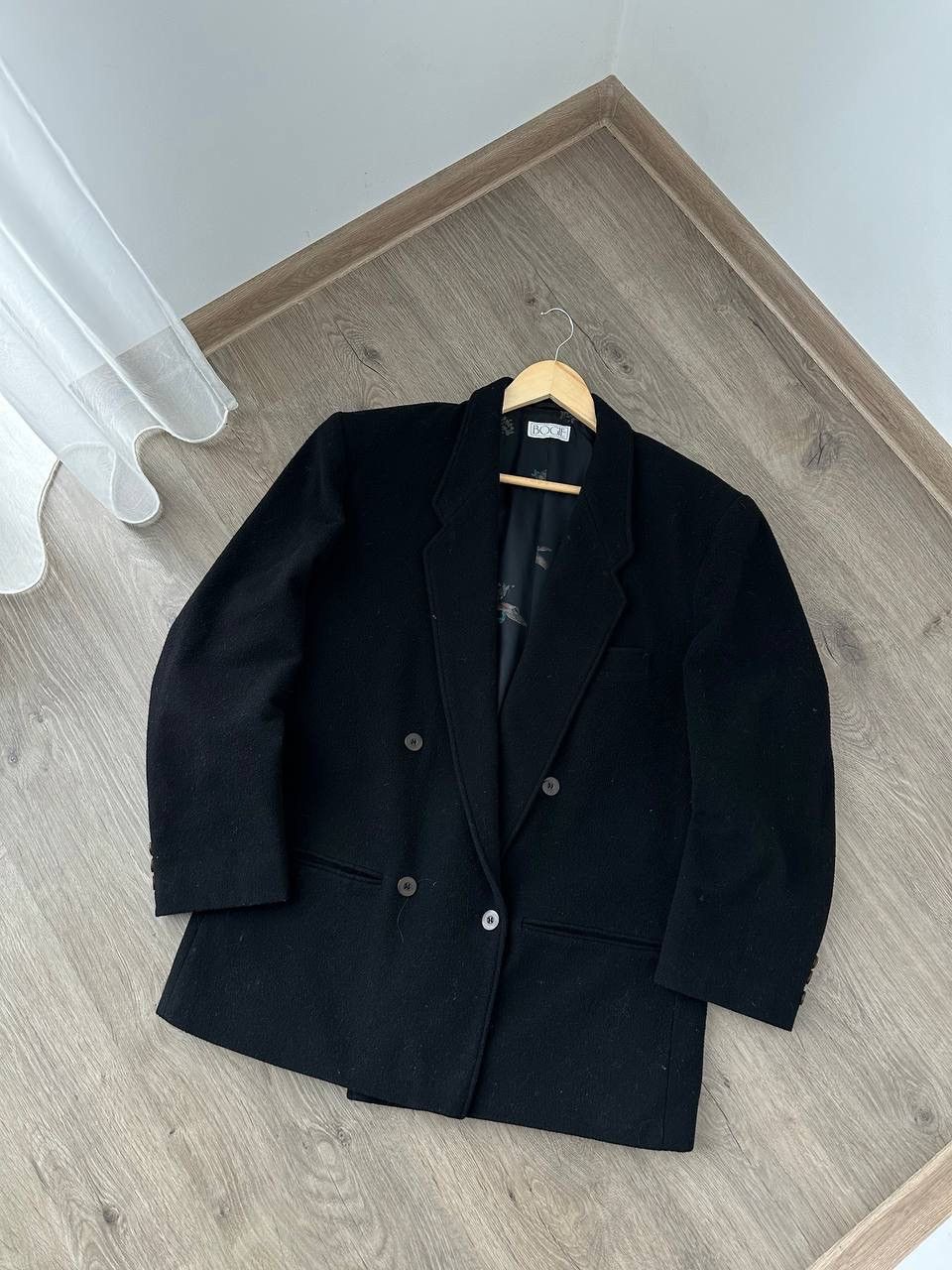 Boggi × Vintage Vintage Bogie Wool Coat Black Cashmere Black Jacket Size US M / EU 48-50 / 2 - 6 Thumbnail