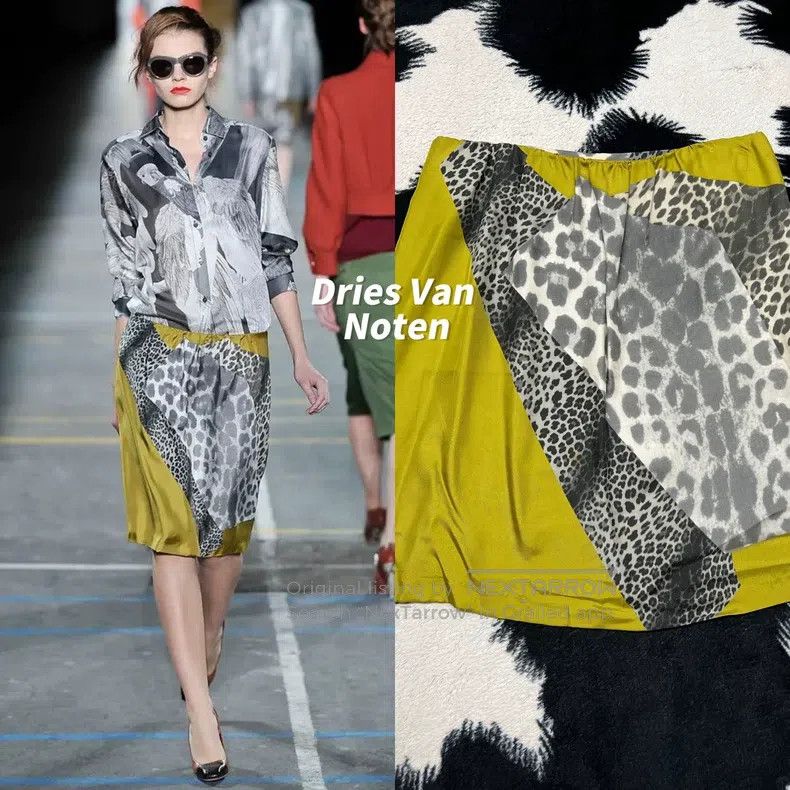 Dries Van Noten Dries Van Noten Silk Leopard Print Midi Skirt Size 37" - 1 Thumbnail