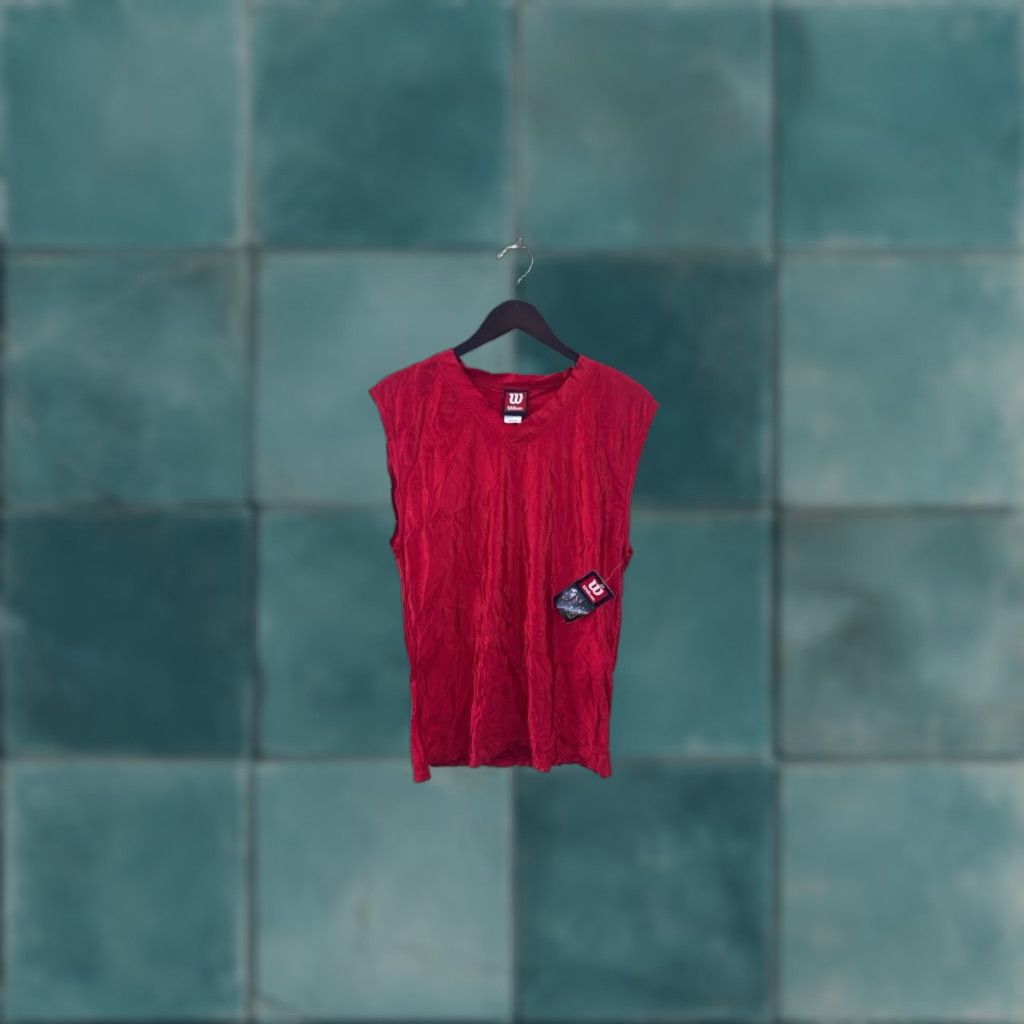Wilson vintage Wilson dazzle basketball jersey shirt mens M NOS NWT 90s USA red tank jersey athletic 90s Mens Size US M / EU 48-50 / 2 - 1 Thumbnail