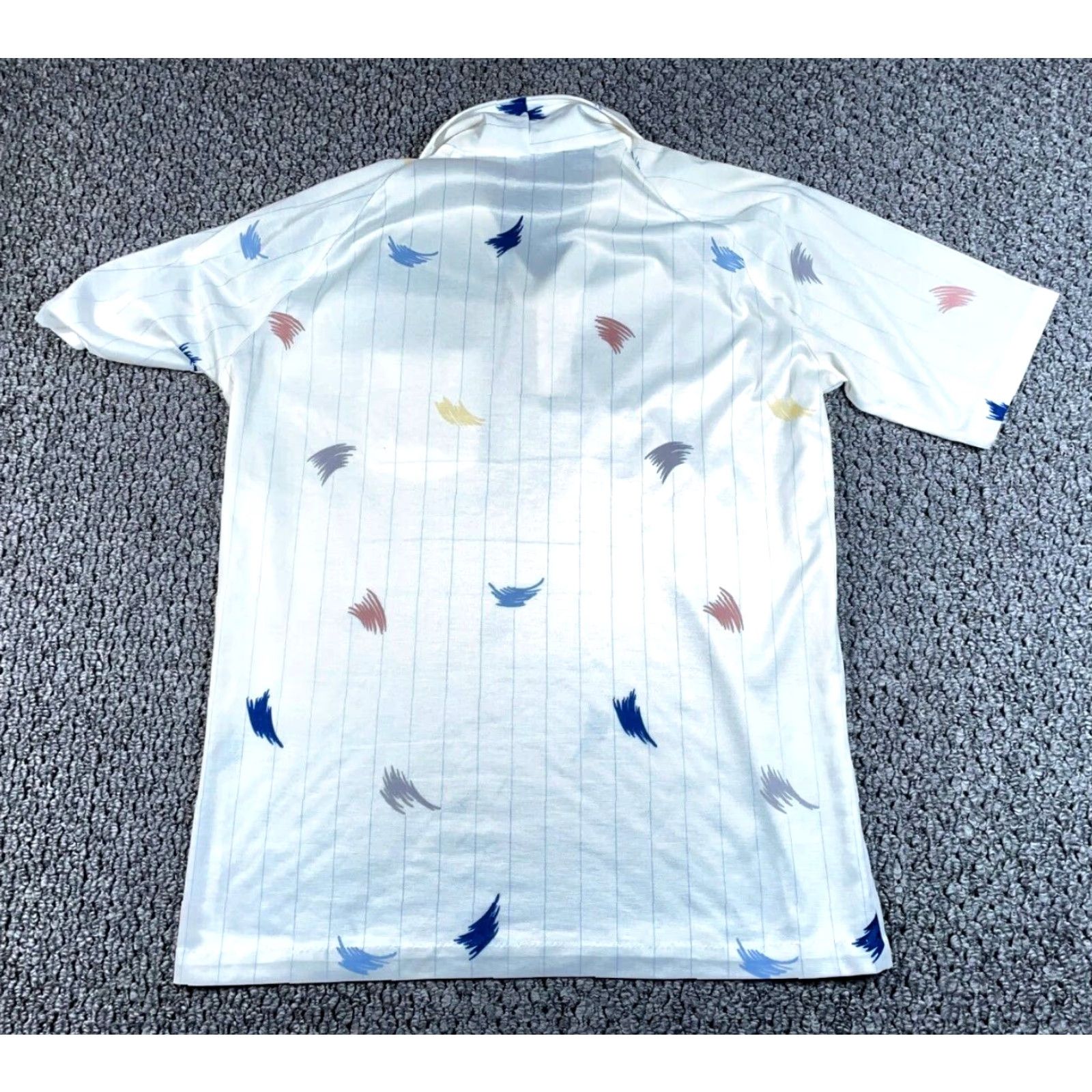 Vintage VTG 80s Spire Geometric Pattern Polo Shirt Adult XL Tall White Retro Mod 70s Size US XL / EU 56 / 4 - 2 Thumbnail