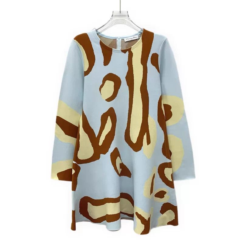 Dior Dior Light blue patterned printed round-neck long-sleeved Size S / US 4 / IT 40 - 1 Thumbnail