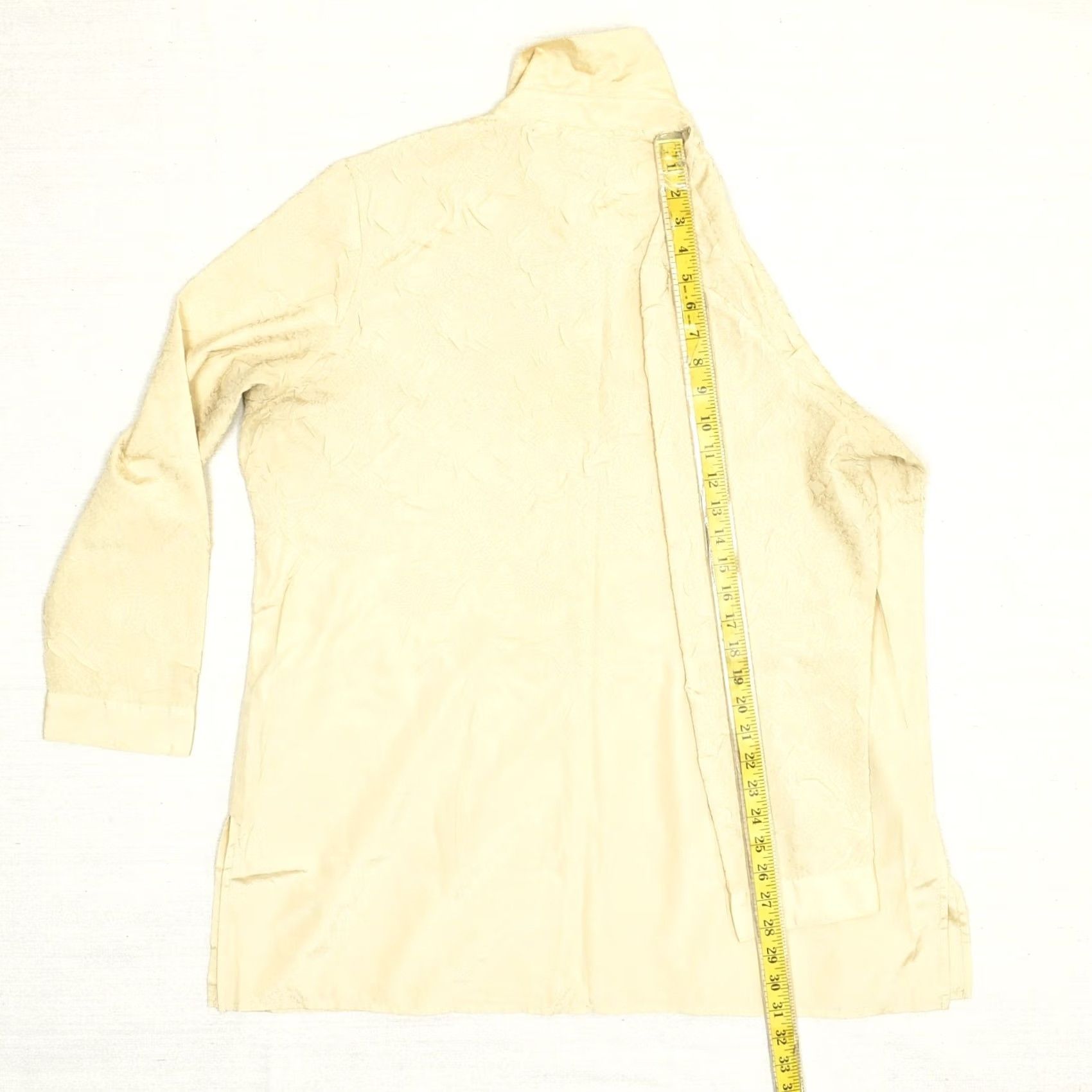 Vintage Chico's Gold Button-Up Long Sleeve Top Women 3 Regular Polyester Collared Blouse Shirt Size XS / US 0-2 / IT 36-38 - 6 Thumbnail