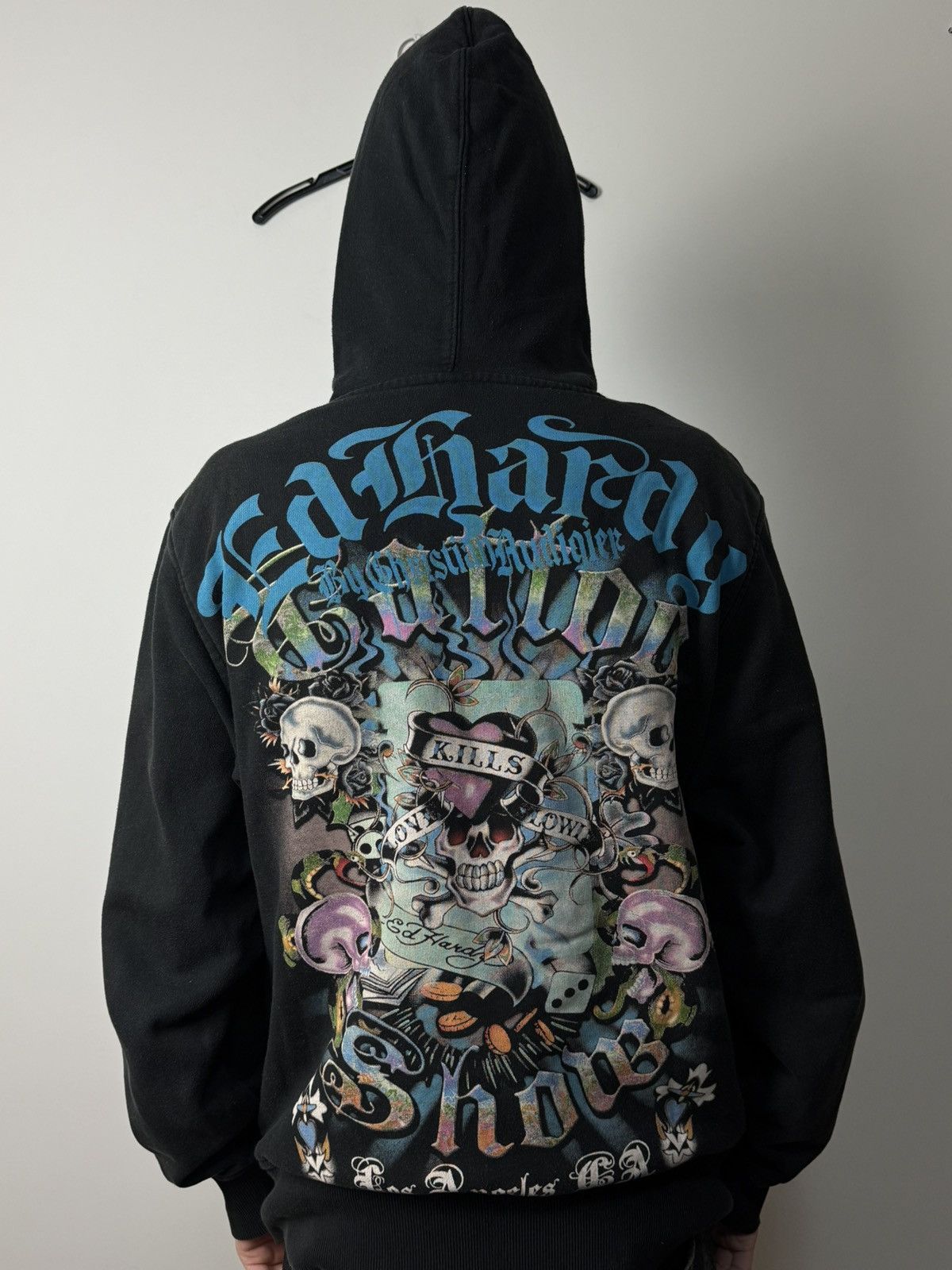 Ed Hardy Vintage Ed Hardy 00s Skull Tattoo Zip Hoodie Y2K streetwear Size US XL / EU 56 / 4 - 15 Thumbnail