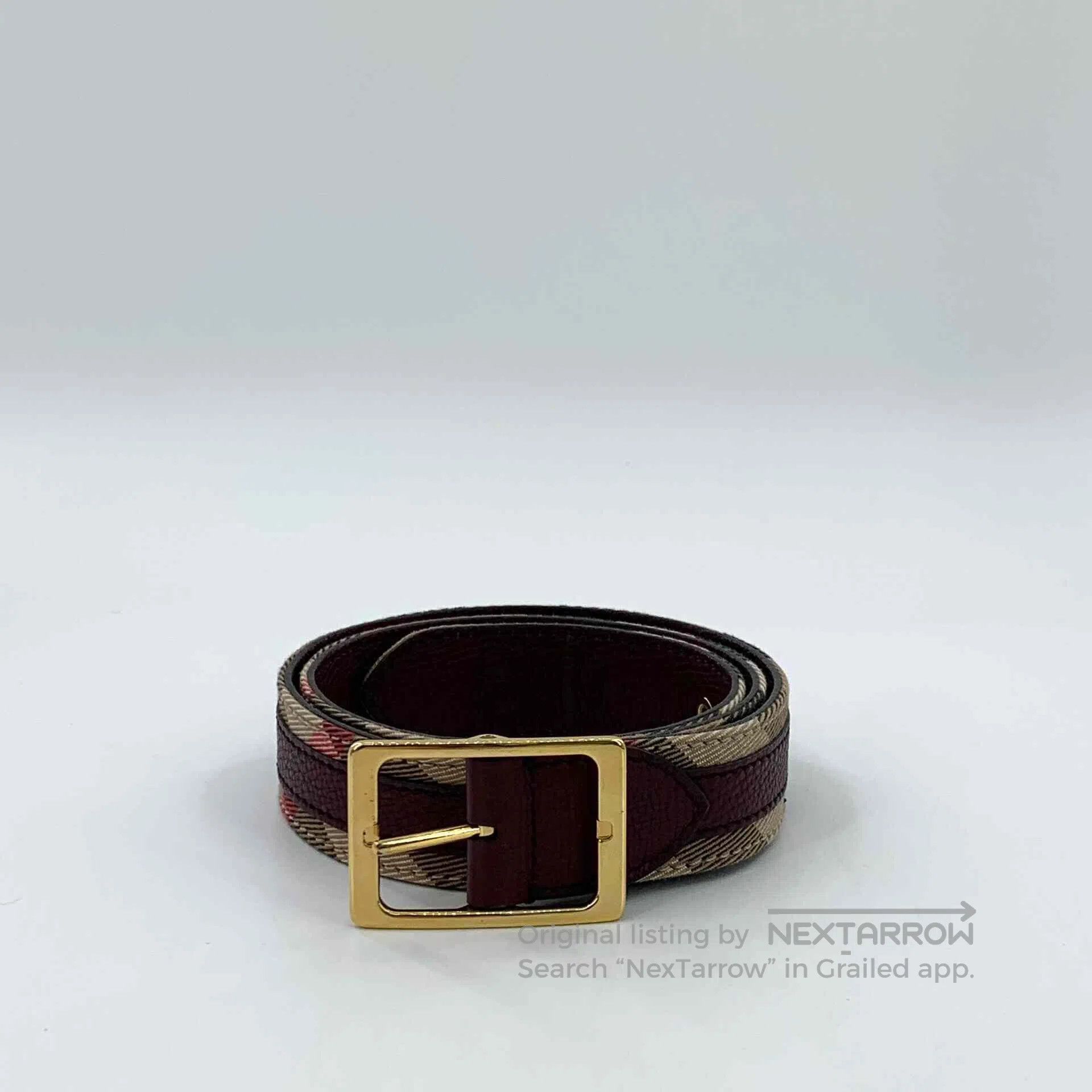 Burberry Burberry Color-Blocked Plaid Design Square Buckle Leather Size ONE SIZE - 1 Thumbnail
