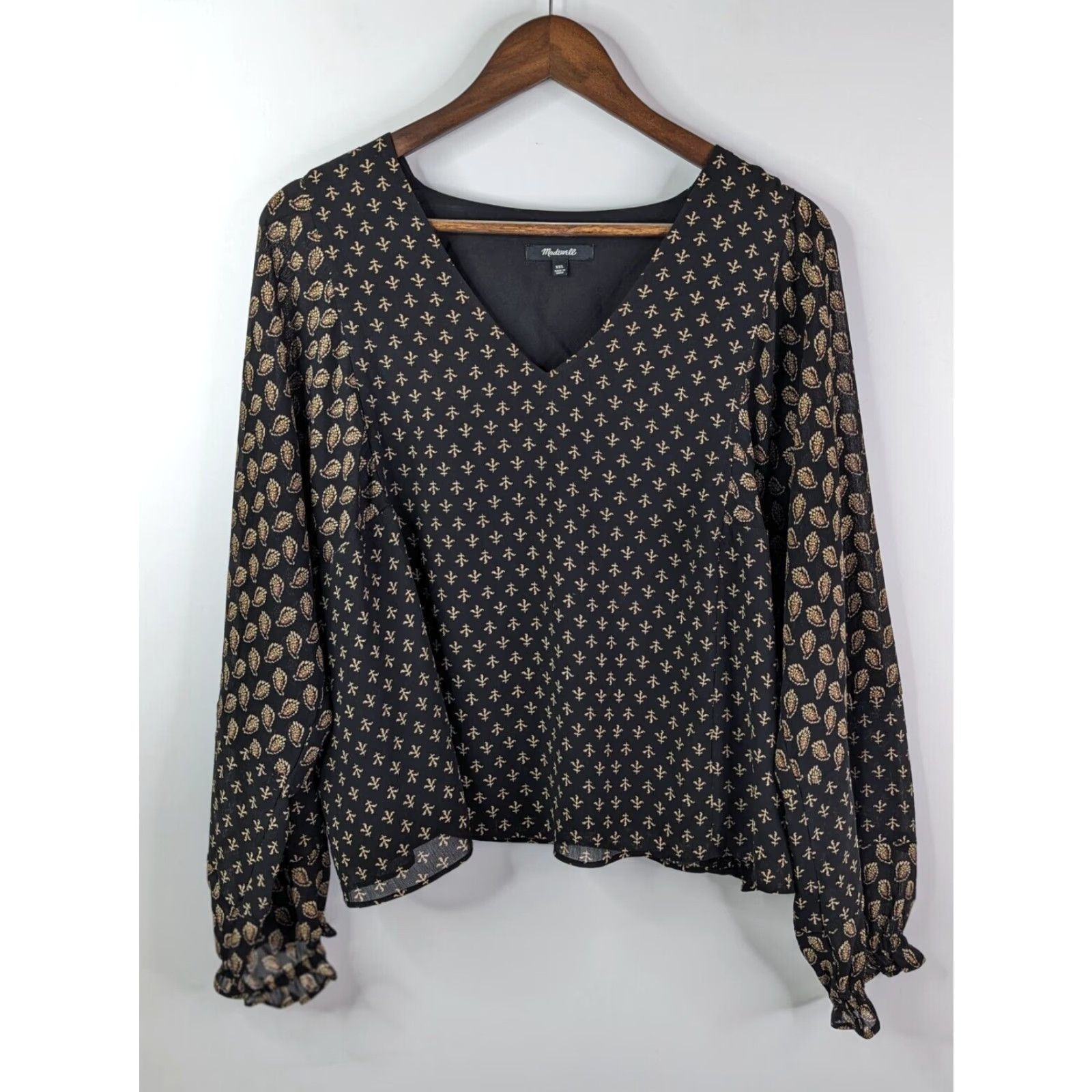 Madewell Madewell Blouse Shirt Women 2XL Plus Black Paisley Mix Brushstroke Top 70s Vibe AD686 Womens Size XXL / US 16-18 / IT 52-54 - 2 Thumbnail