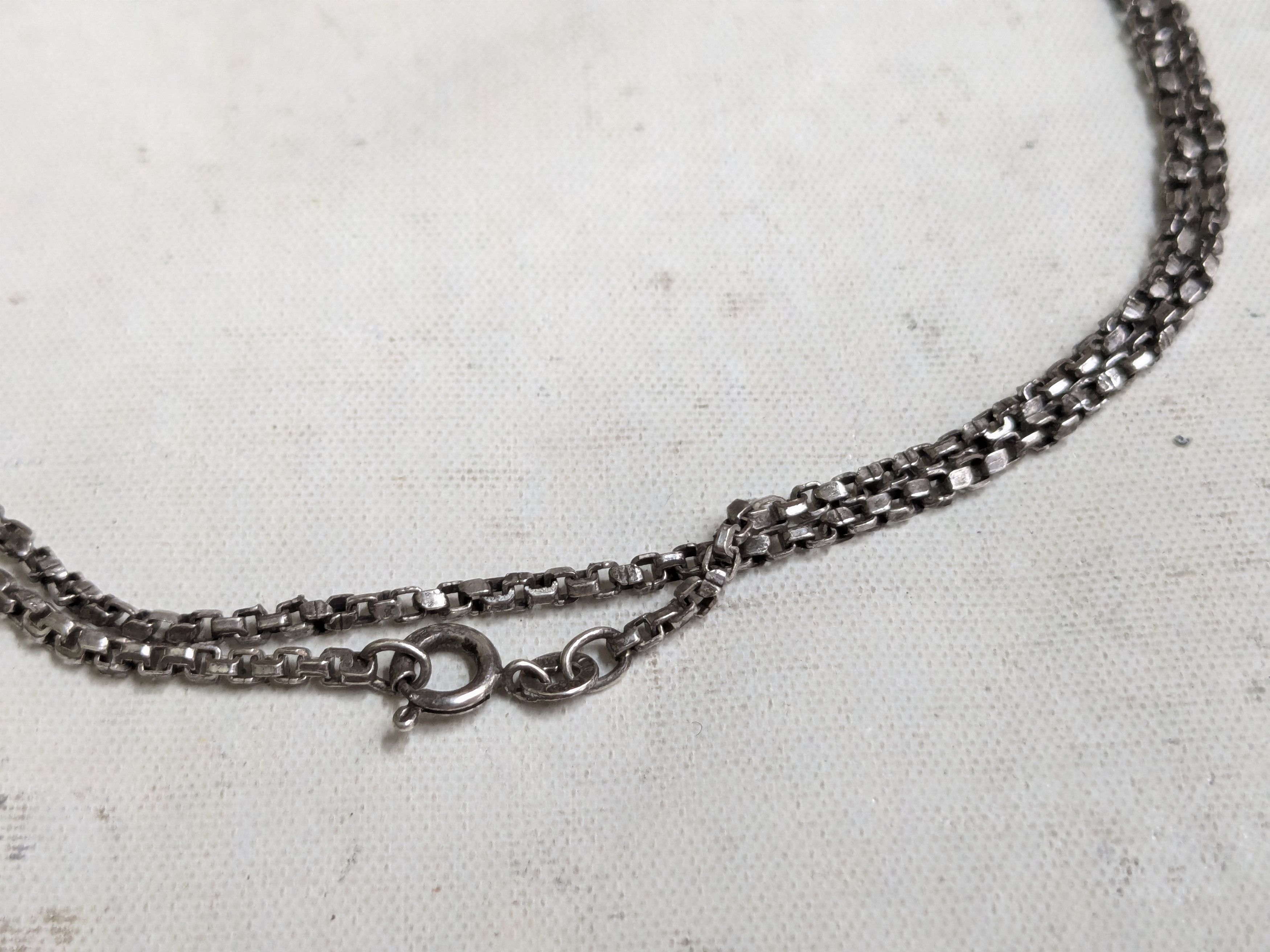 Jewelry Vintage Sterling Silver Box Necklace square 25" Size ONE SIZE - 3 Thumbnail