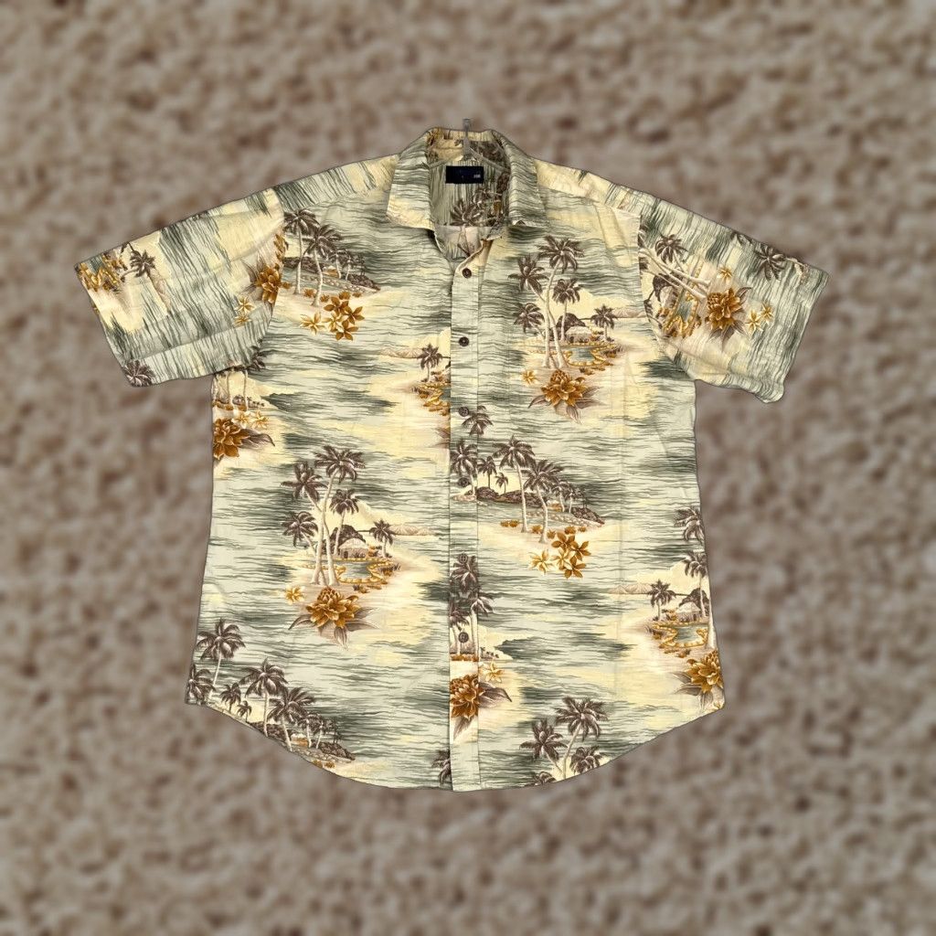 Vintage Hula Hula Shirt Men L Beige Floral Leaf Button-Up Hawaiian 100% Rayon Pocket Styles: All Seasons, Breathable, Pockets Vintage: No Size US L / EU 52-54 / 3 - 1 Thumbnail